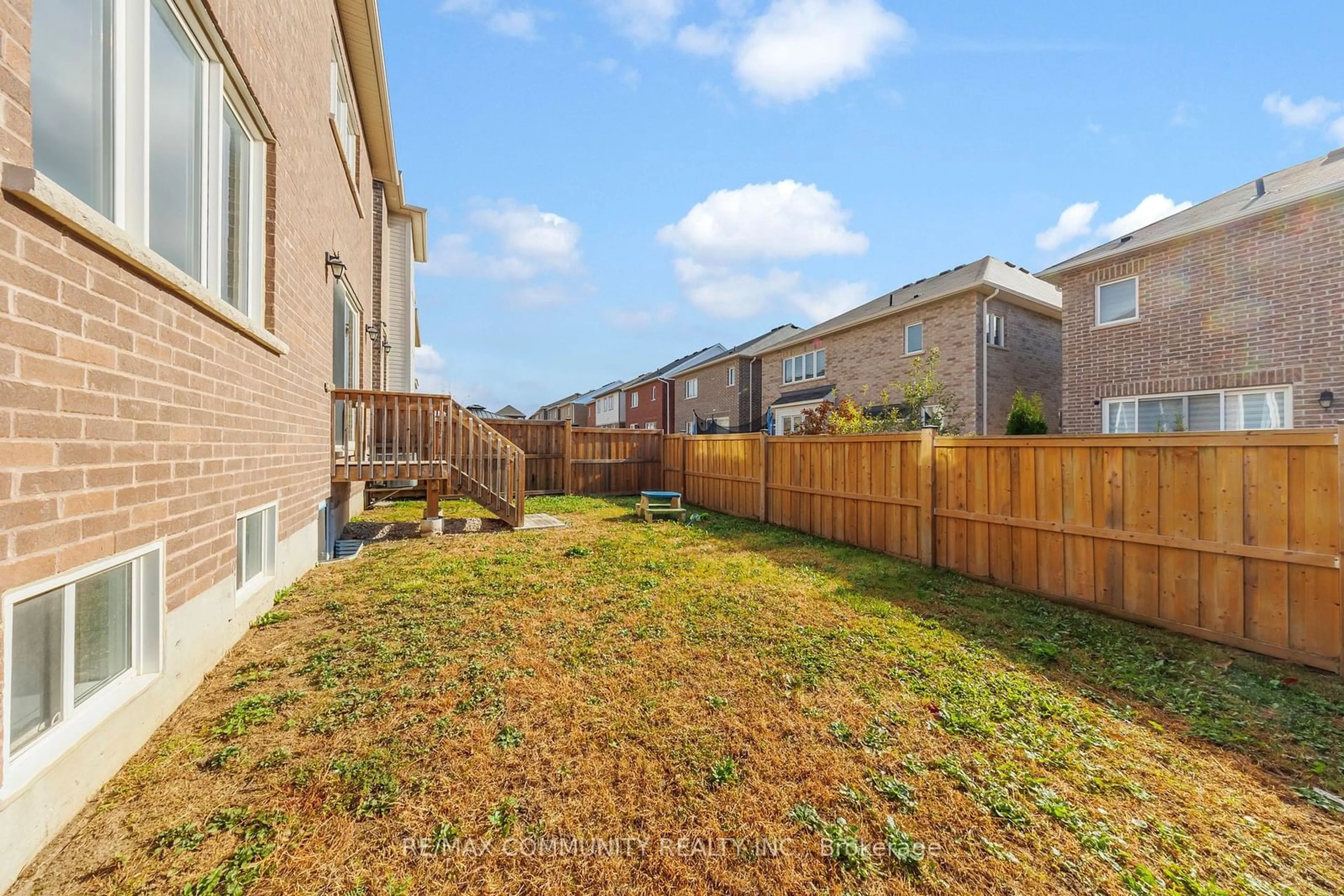 Patio, the fenced backyard for 1009 Dragonfly Ave, Pickering Ontario L1V 2P8