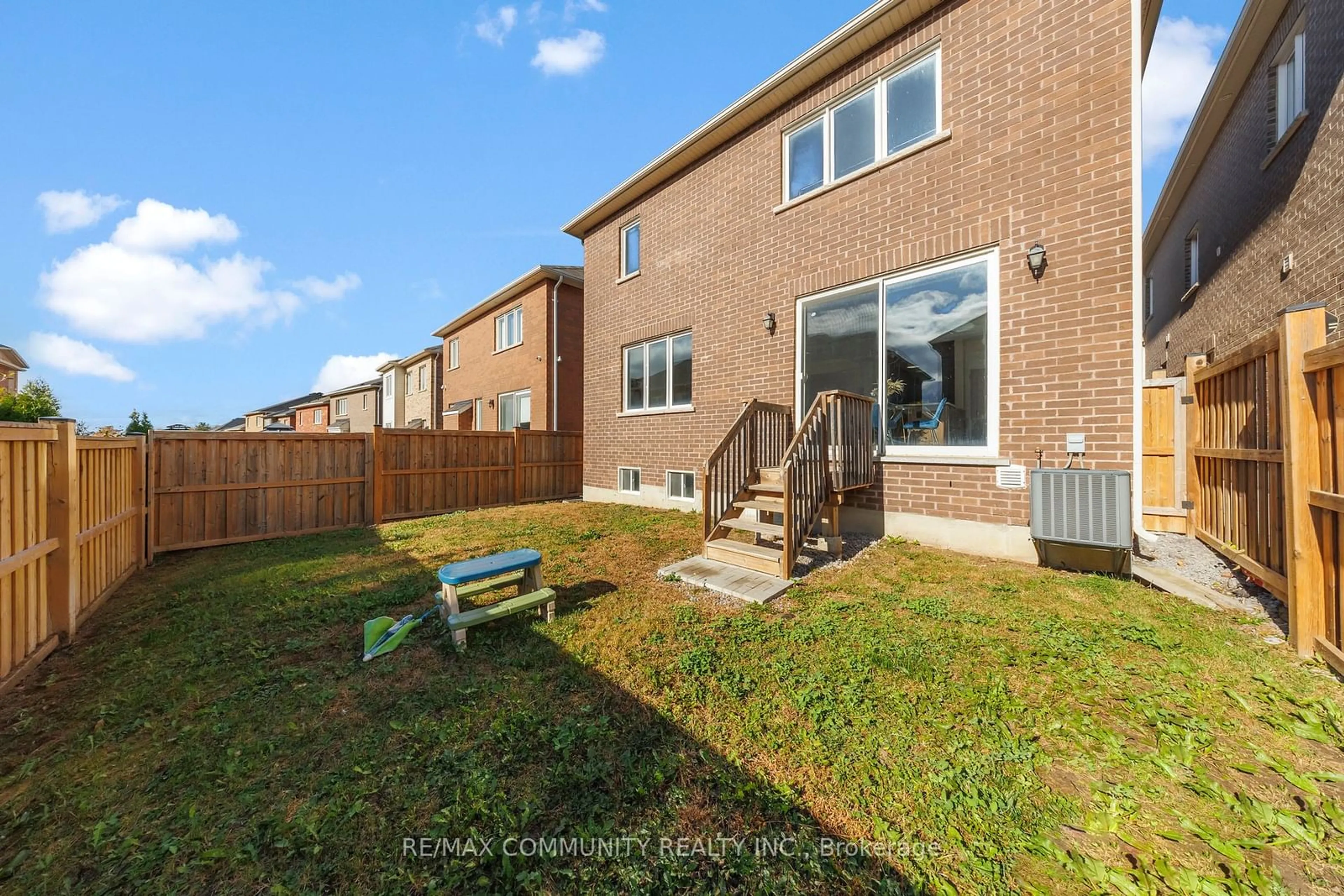 Patio, the fenced backyard for 1009 Dragonfly Ave, Pickering Ontario L1V 2P8