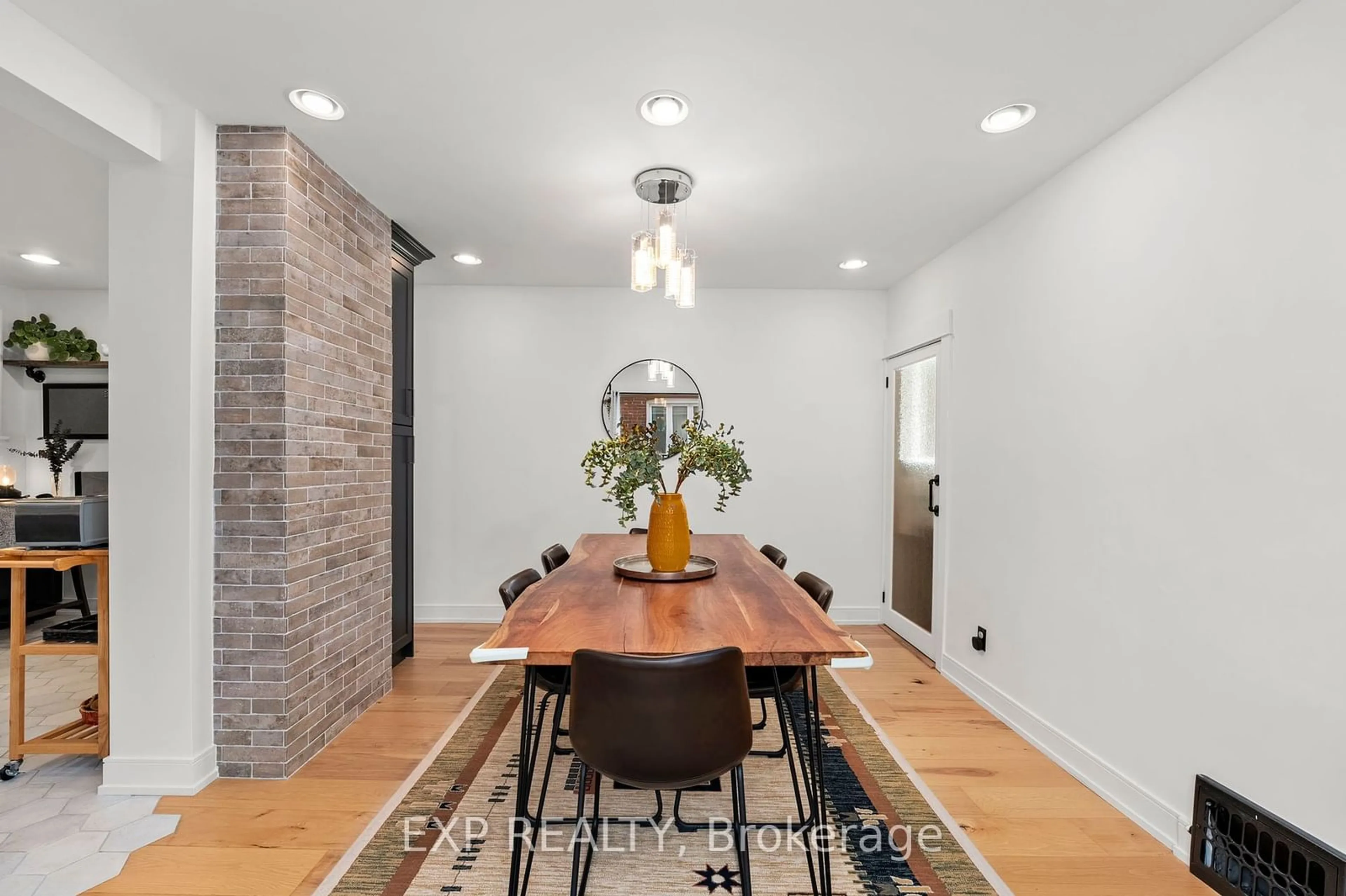 Dining room, wood floors, cottage for 48 Westbrook Ave, Toronto Ontario M4C 2G4