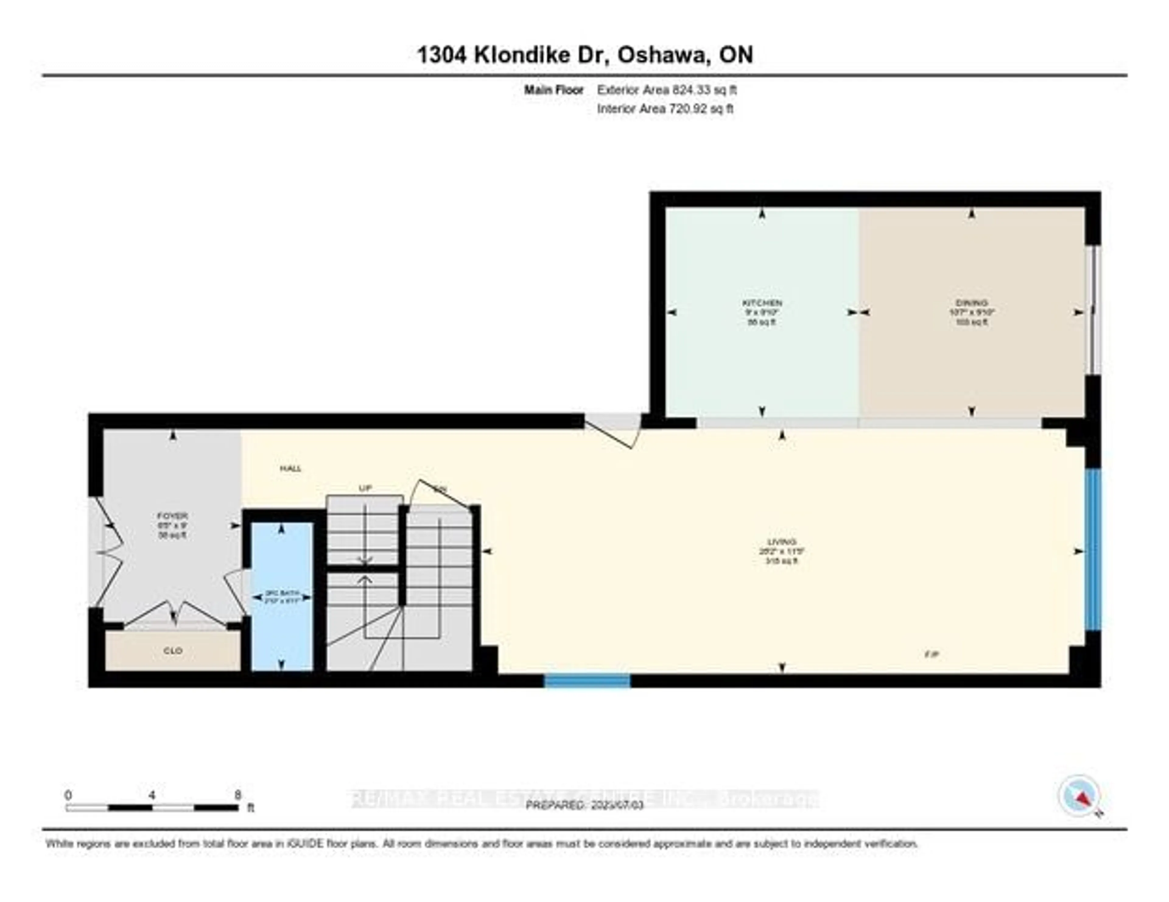 Floor plan for 1304 Klondike Dr, Oshawa Ontario L1H 8L7