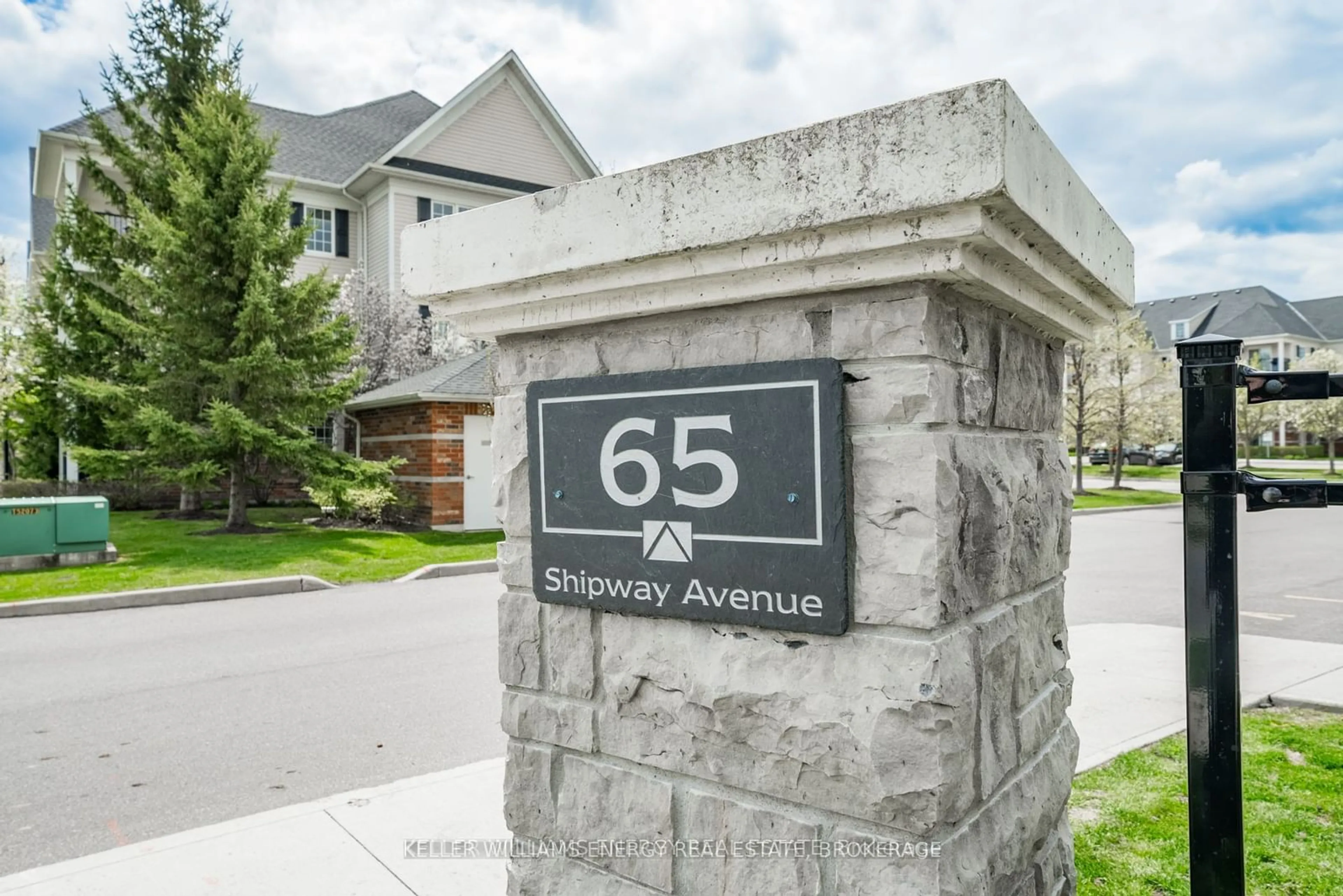 A pic from exterior of the house or condo, the street view for 65 Shipway Ave #412, Clarington Ontario L1B 0B7