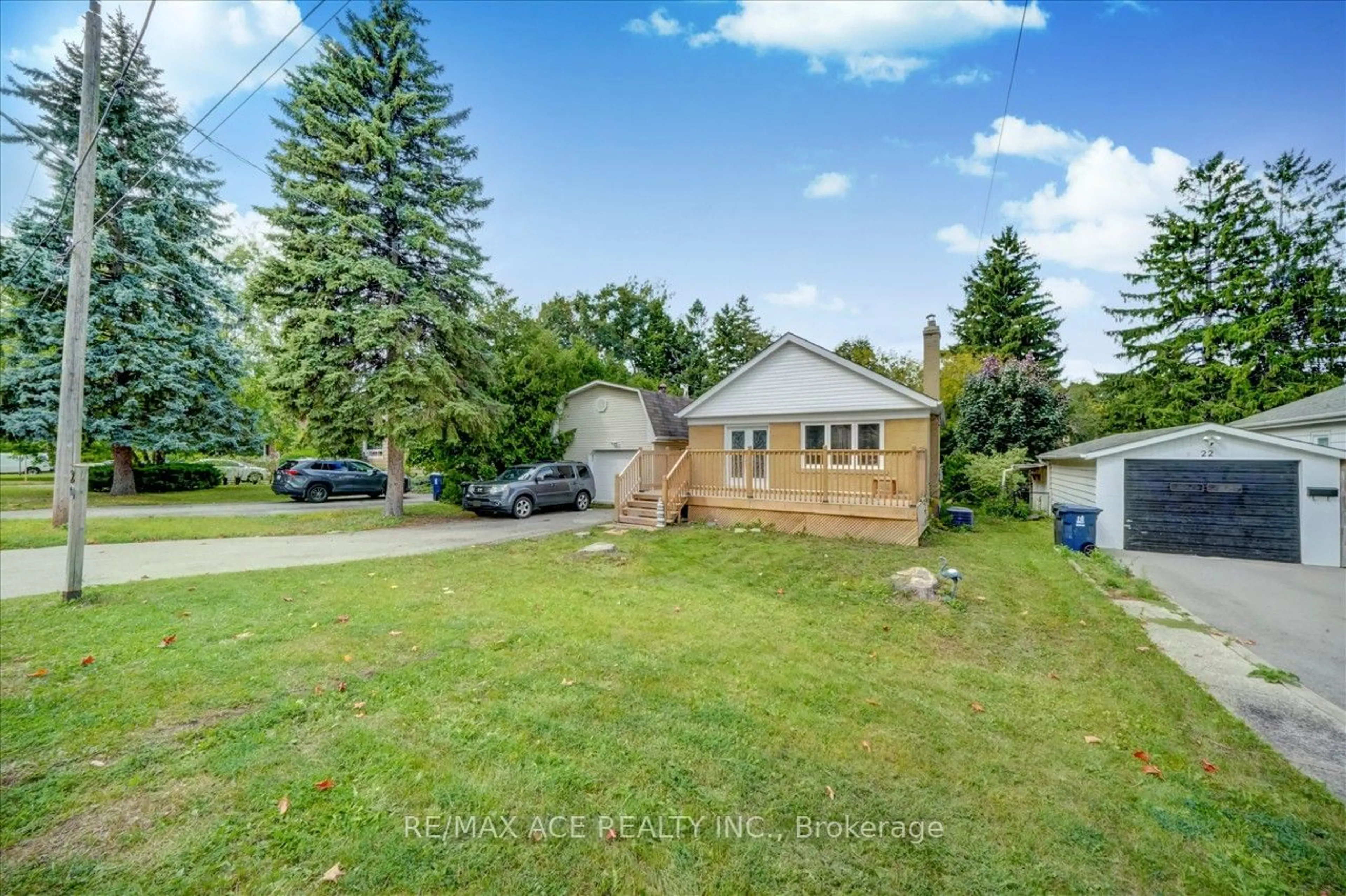 Frontside or backside of a home, the fenced backyard for 20 Martindale Rd, Toronto Ontario M1M 2B7