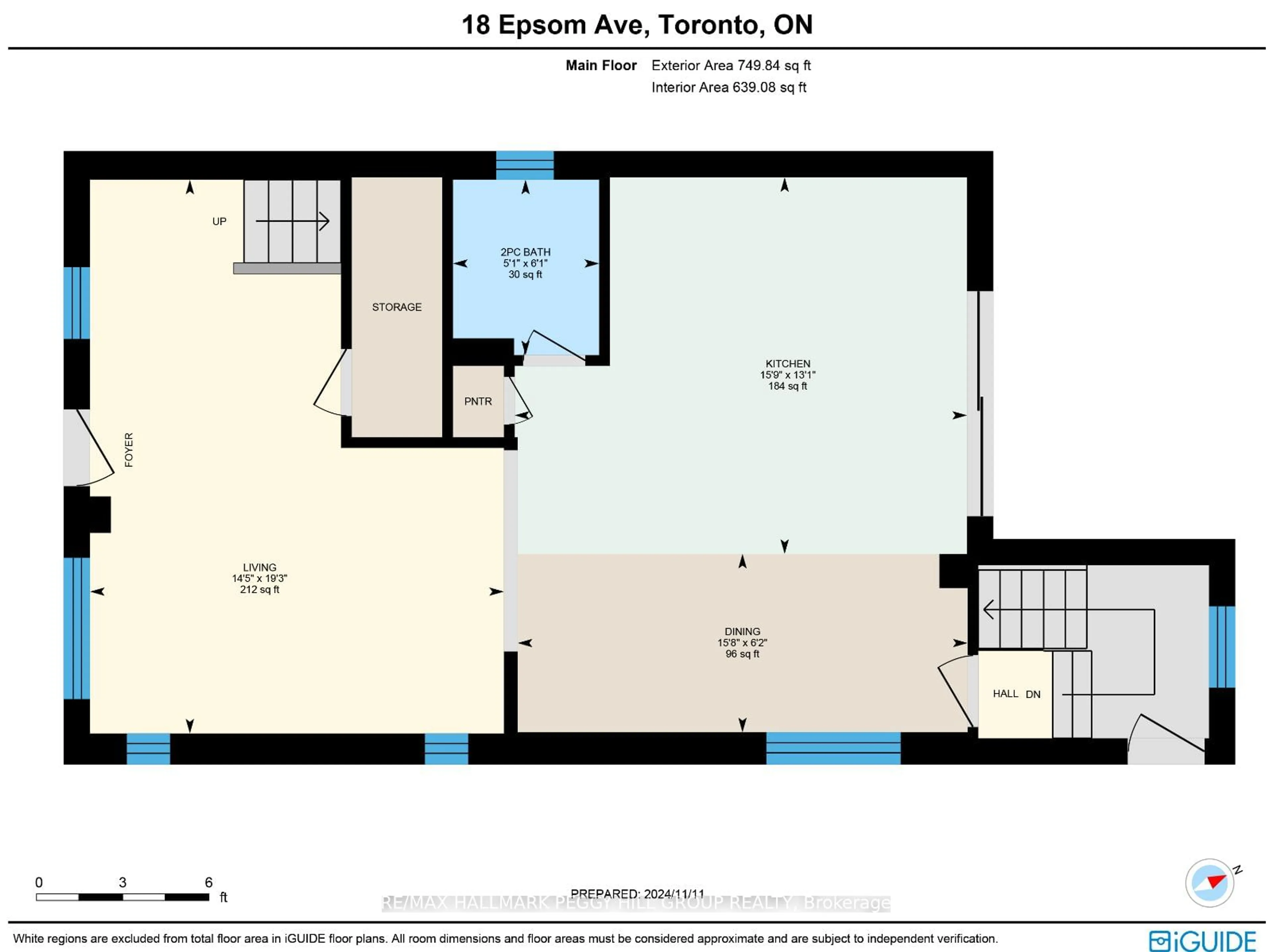 Floor plan for 18 Epsom Ave, Toronto Ontario M4C 2A6