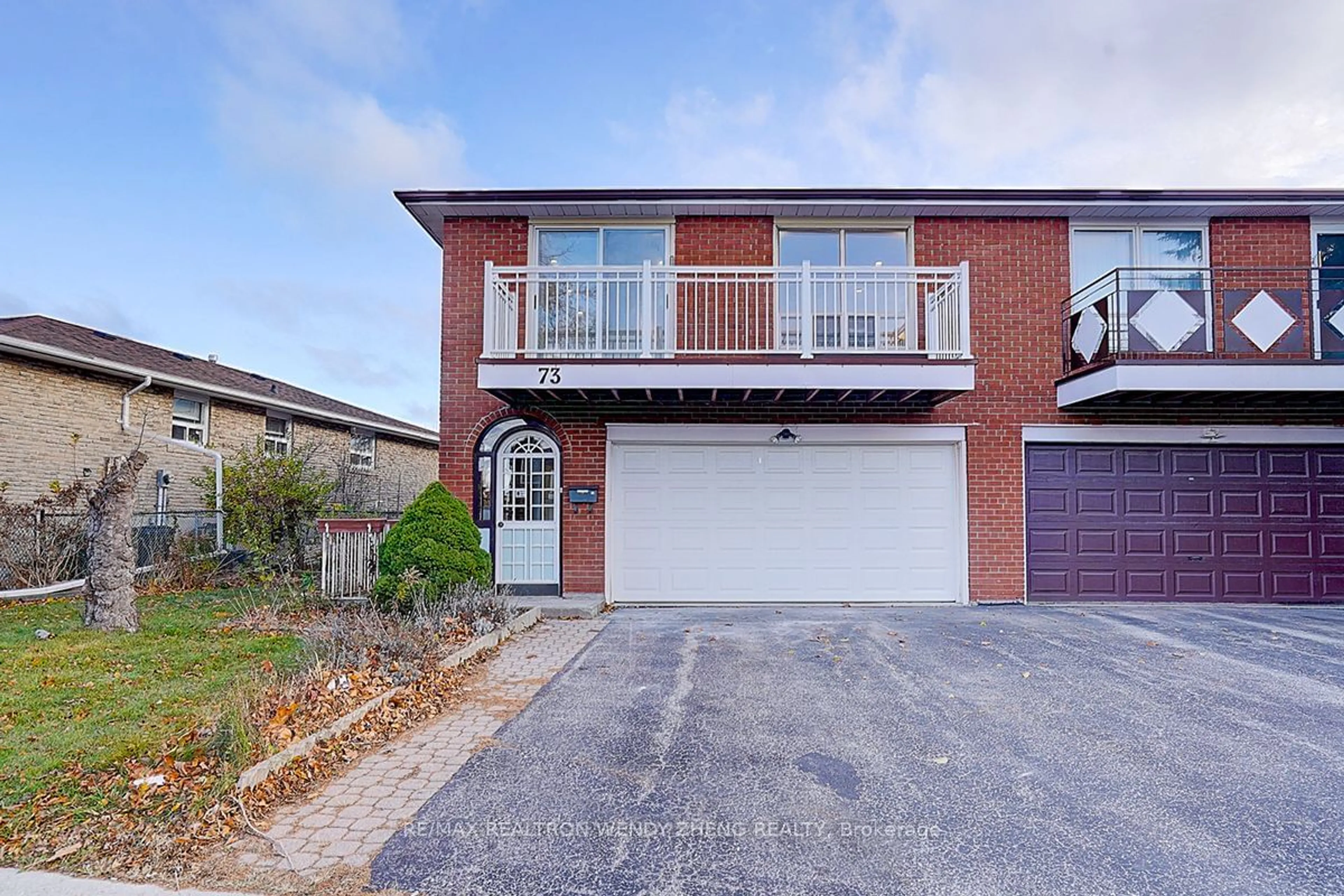 Frontside or backside of a home, the street view for 73 Darnborough Way, Toronto Ontario M1W 2G2