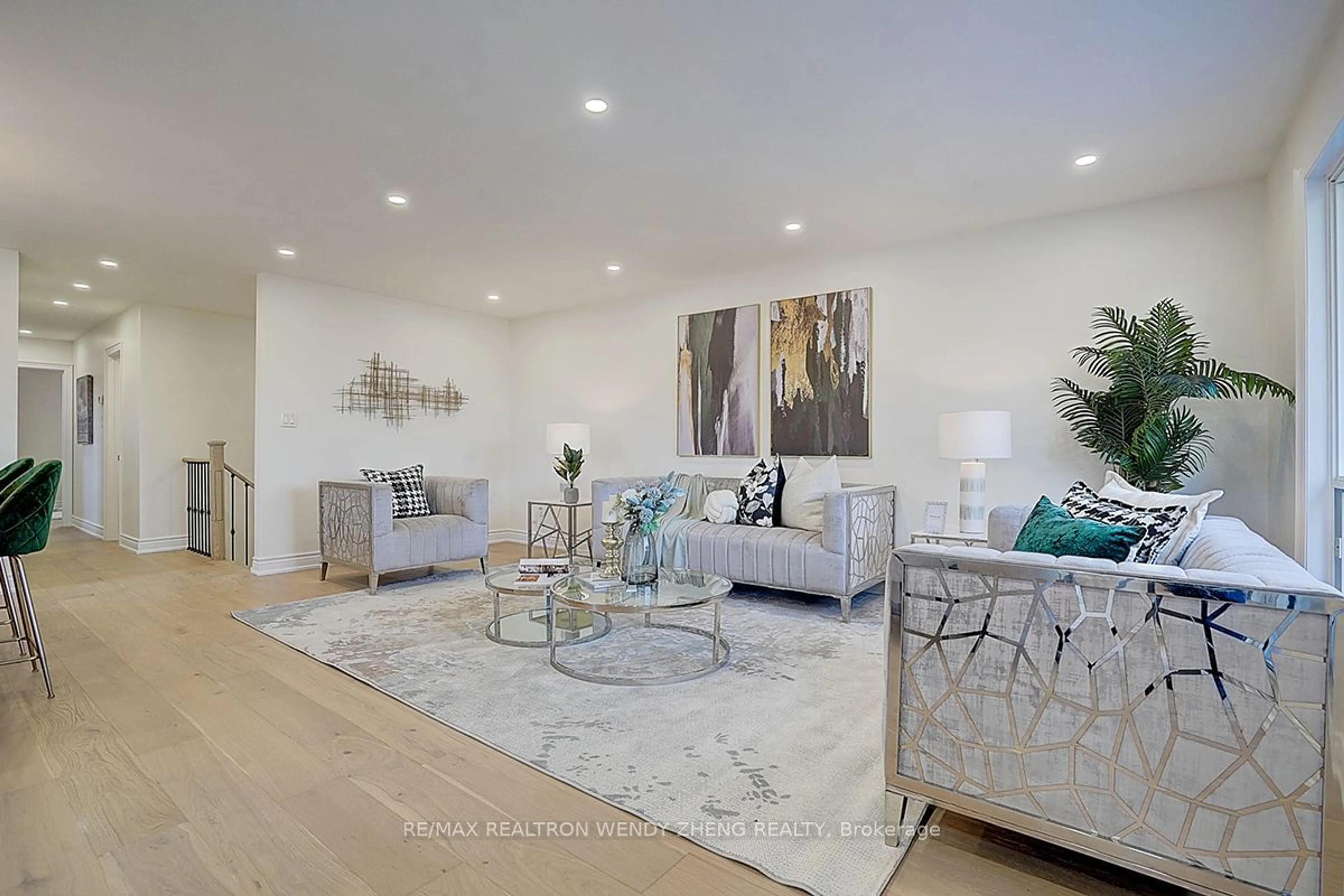 Living room, wood floors for 73 Darnborough Way, Toronto Ontario M1W 2G2