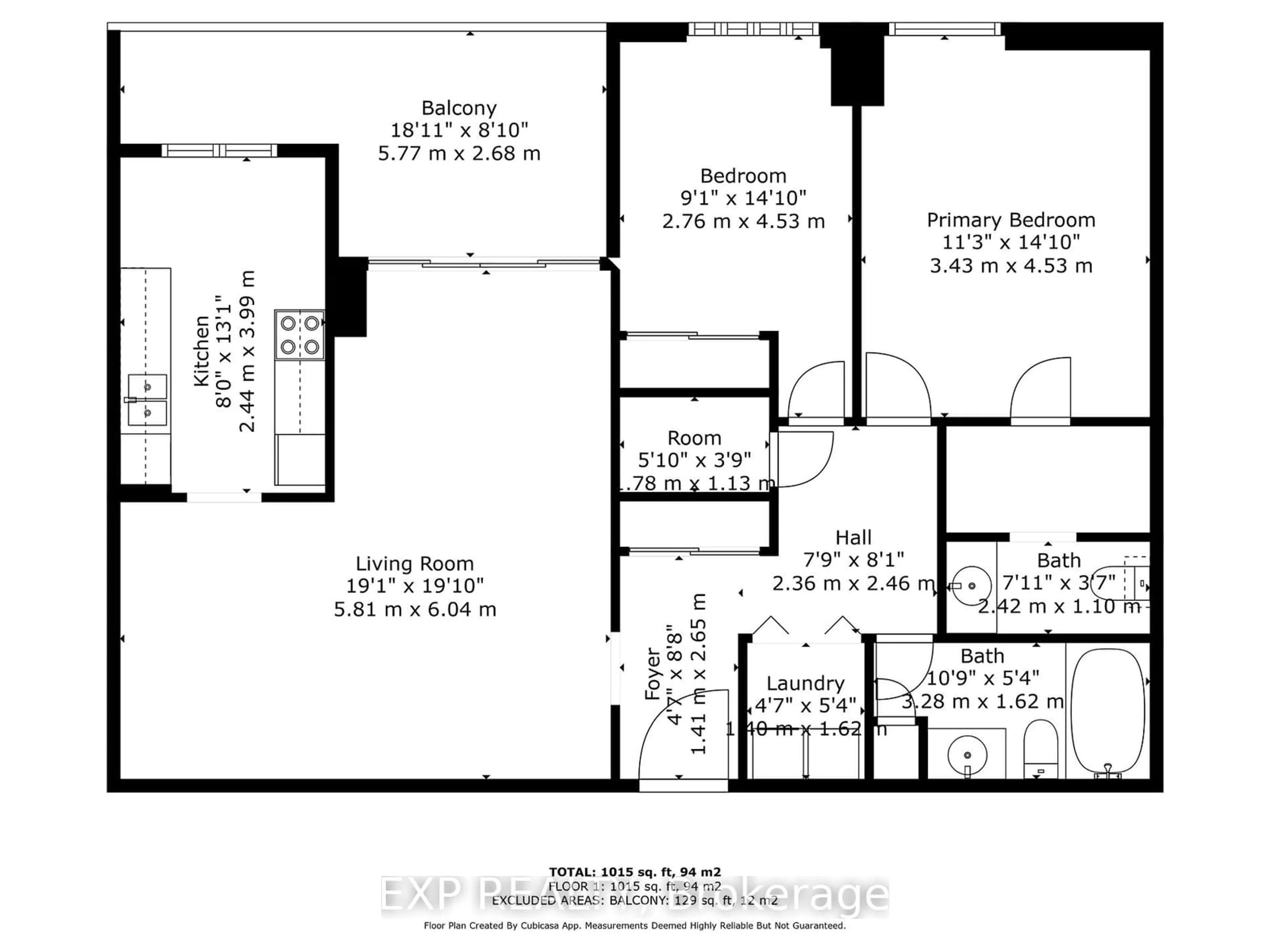 Floor plan for 44 Falby Crt #1410, Ajax Ontario L1S 3L1