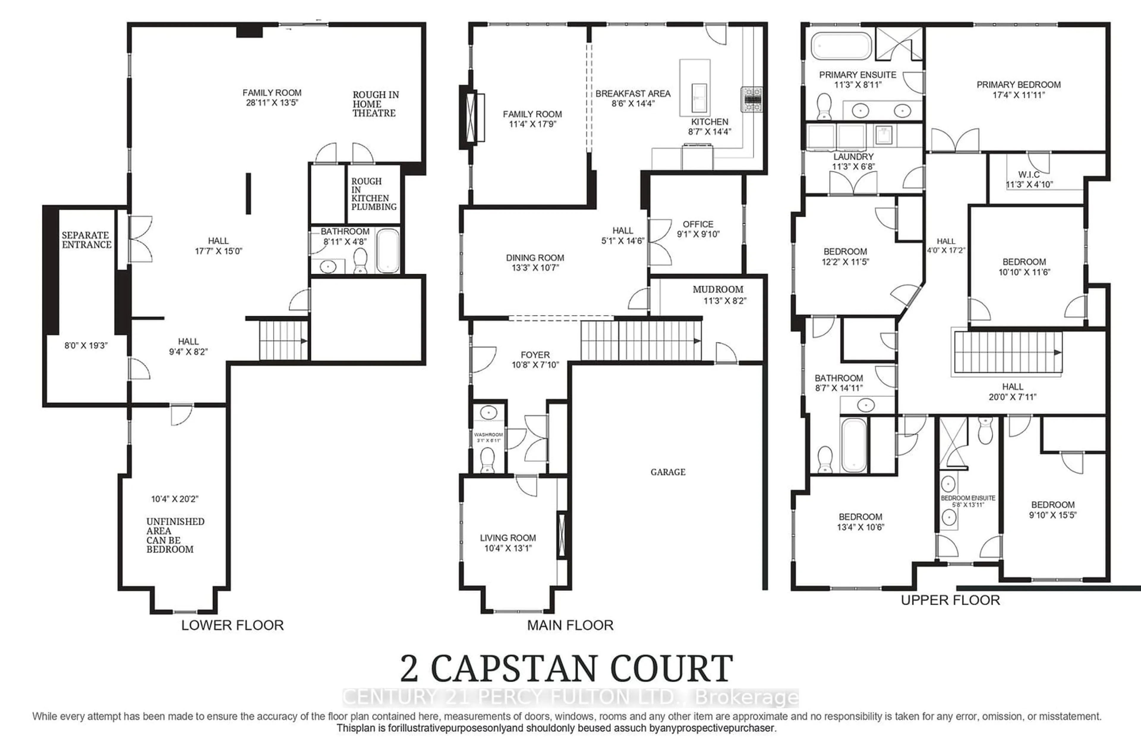 Floor plan for 2 Capstan Crt, Whitby Ontario L1P 0K5