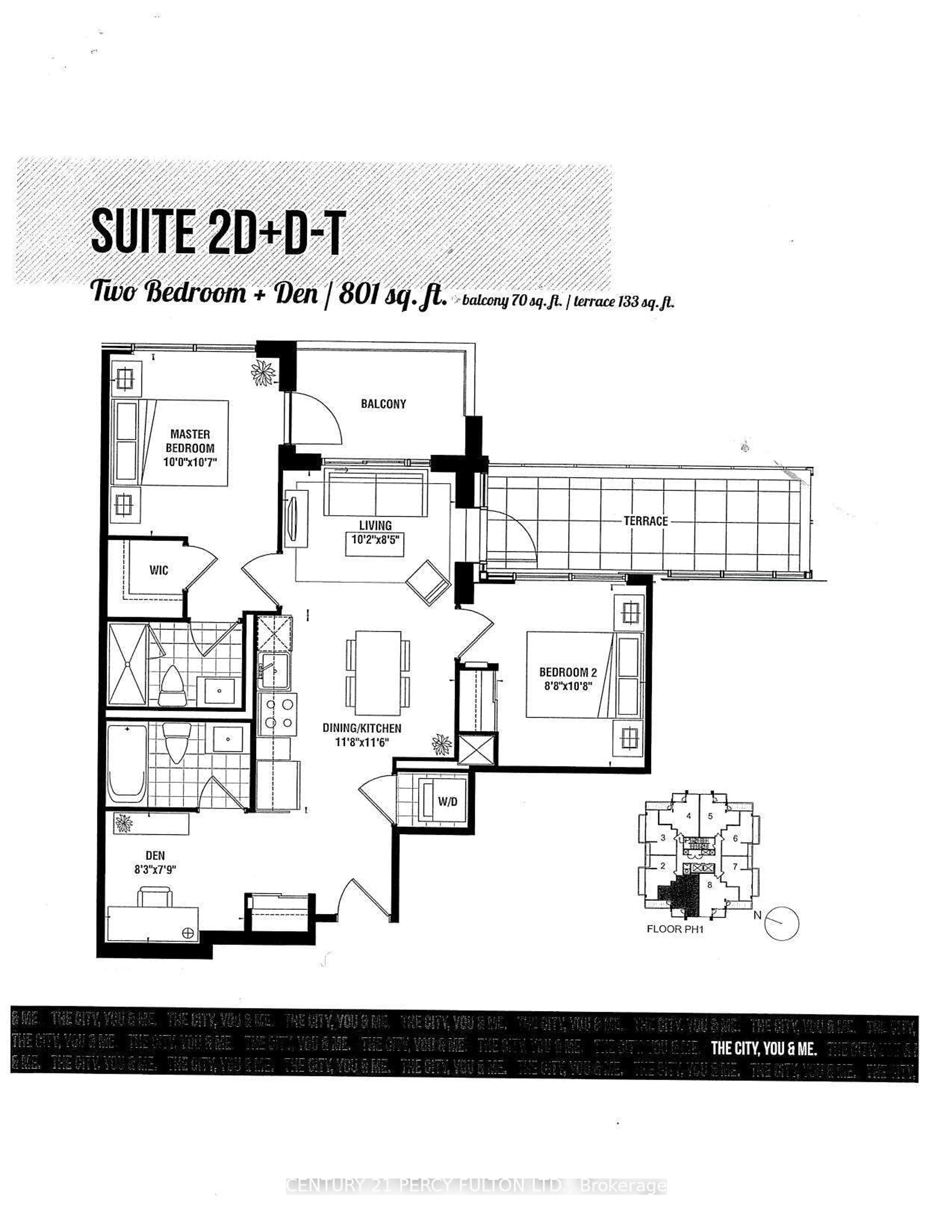 Floor plan for 10 Meadowglen Pl #LPh 01, Toronto Ontario M1G 0A8