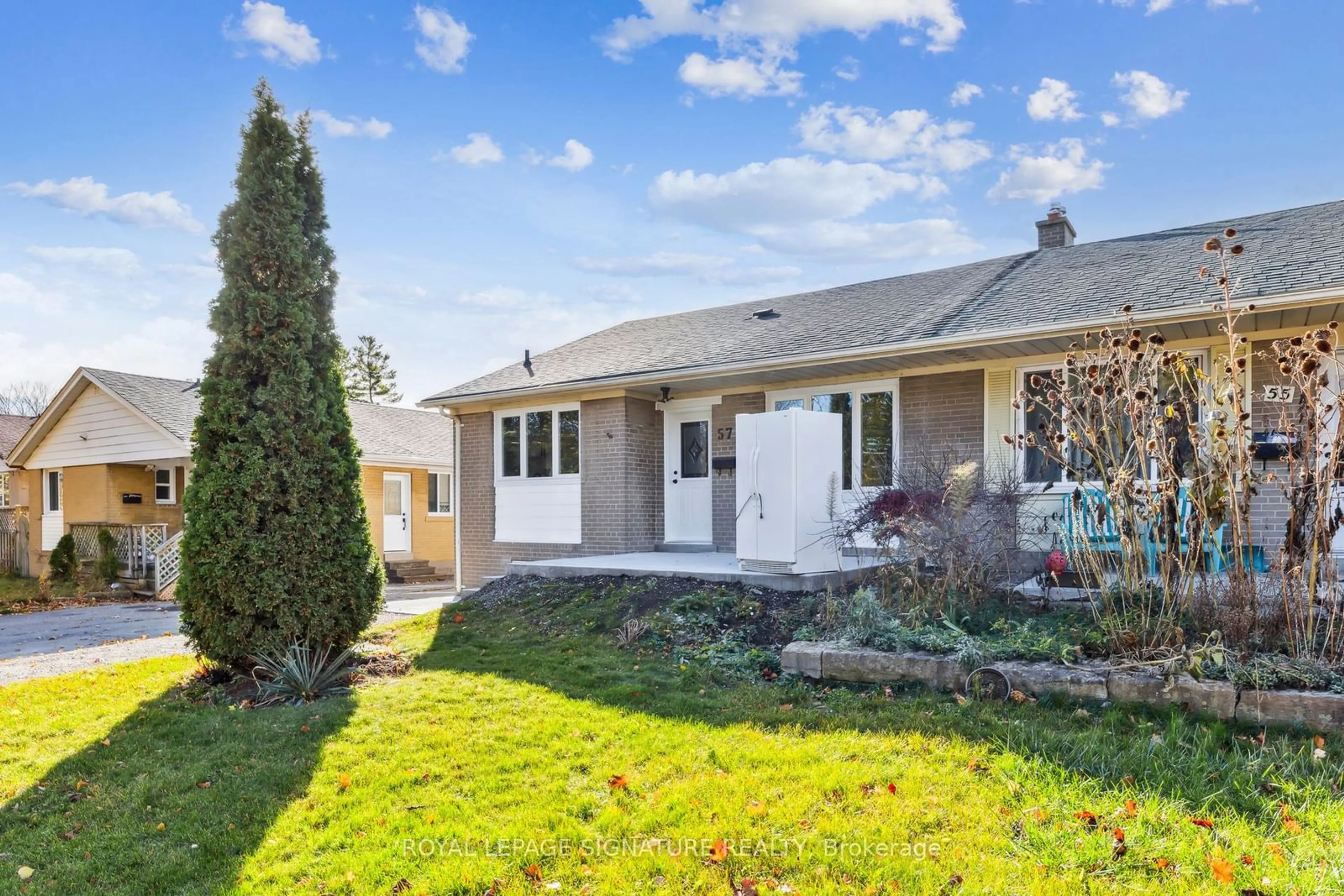 Frontside or backside of a home, the fenced backyard for 57 Burcher Rd, Ajax Ontario L1S 2P9