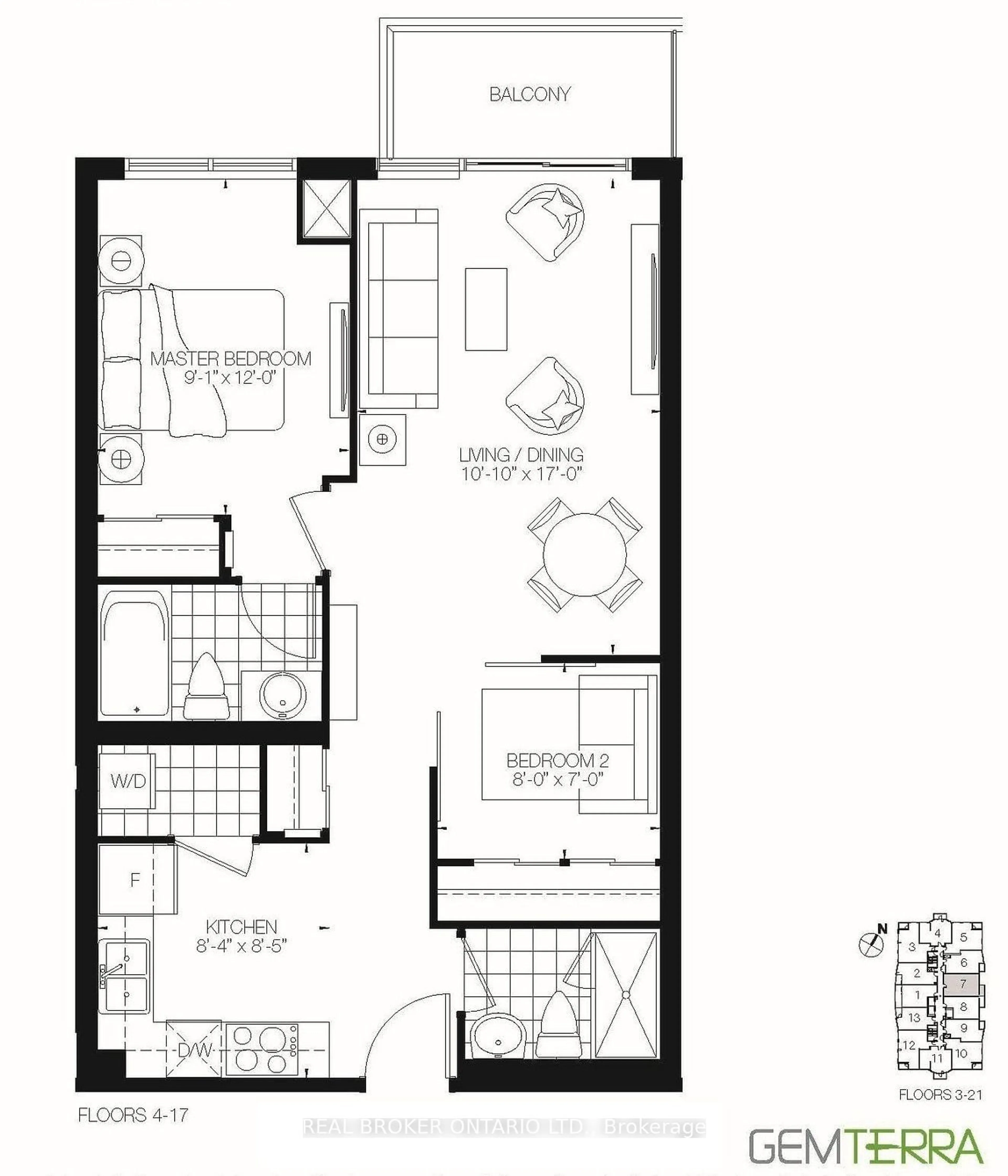 Floor plan for 195 Bonis Ave #707, Toronto Ontario M1T 0A5