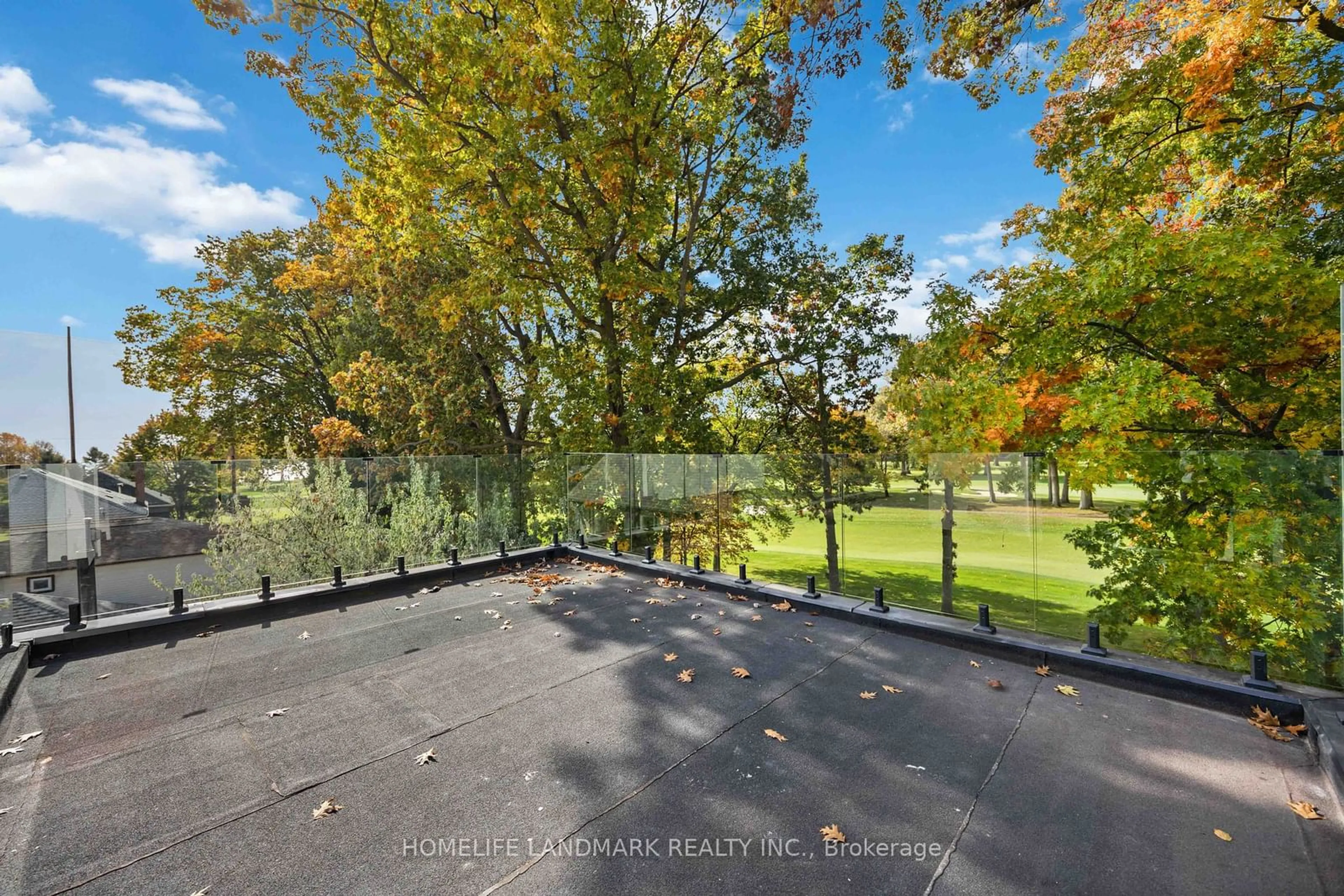 Patio, the fenced backyard for 18 Haig Ave, Toronto Ontario M1N 2W1