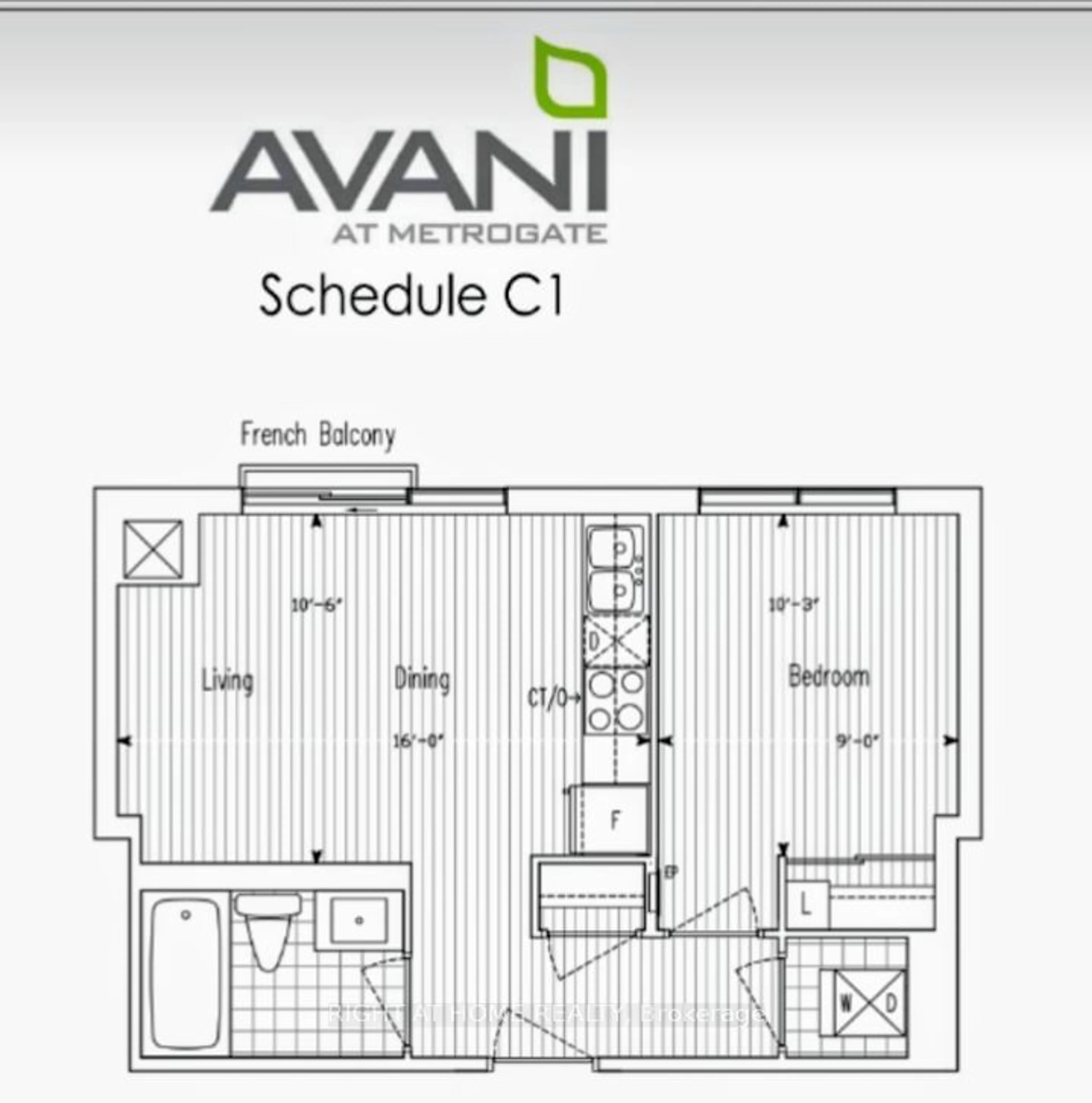 Floor plan for 255 Village Green Sq #3108, Toronto Ontario M1S 0L7