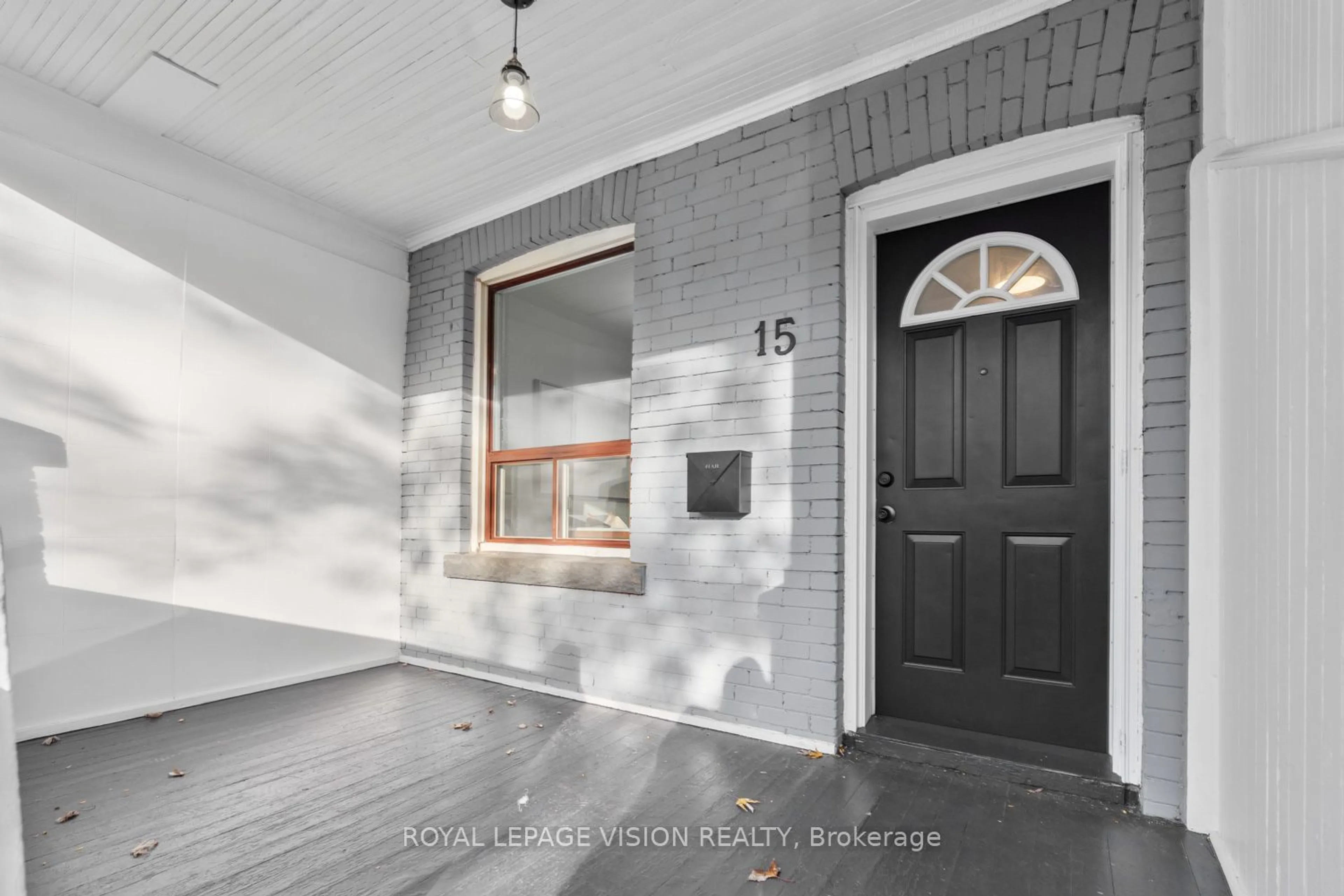 Indoor entryway, cement floor for 15 Alton Ave, Toronto Ontario M4L 2M3