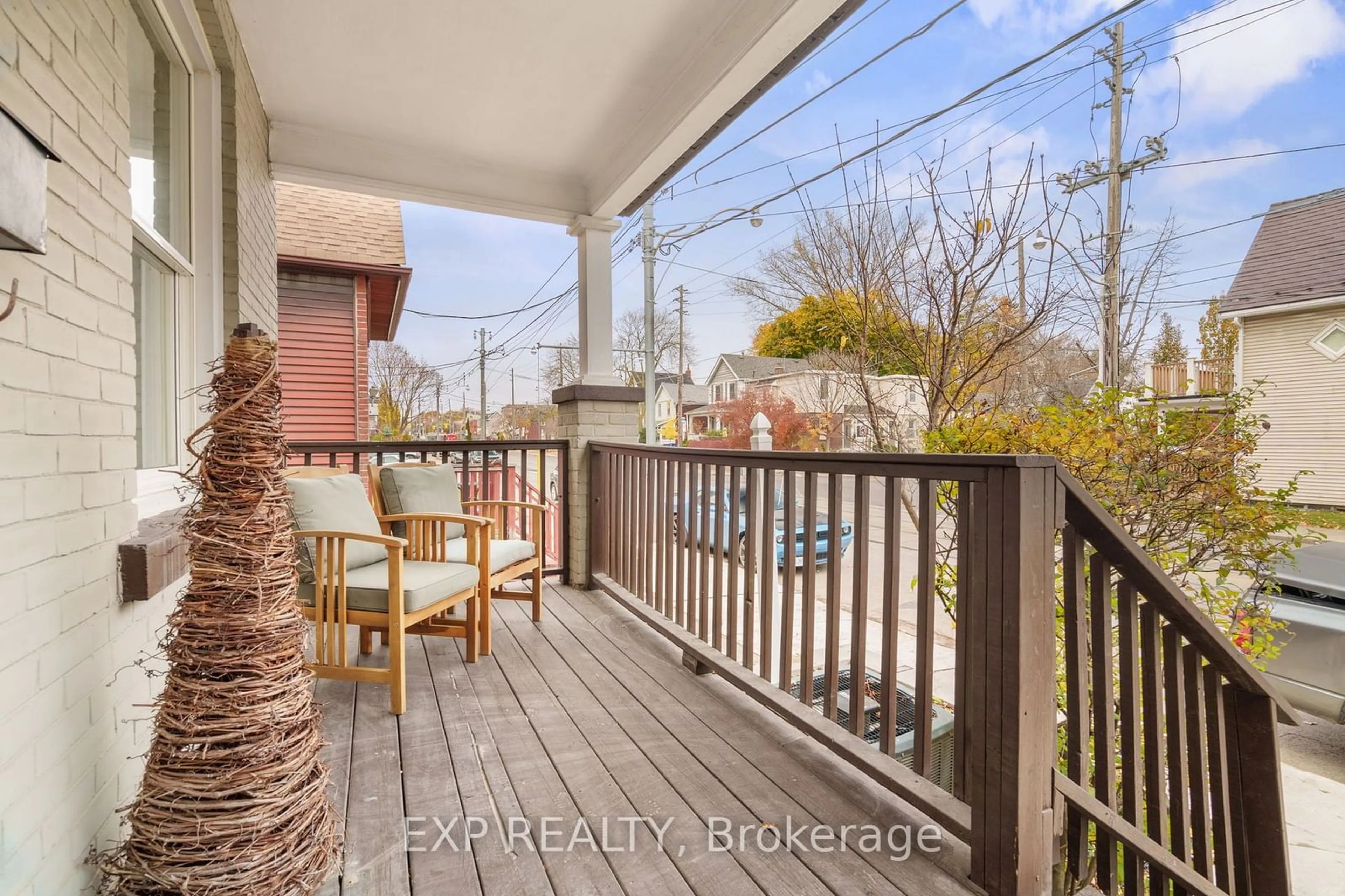 Patio, the fenced backyard for 16 Coxwell Ave, Toronto Ontario M4L 3A7