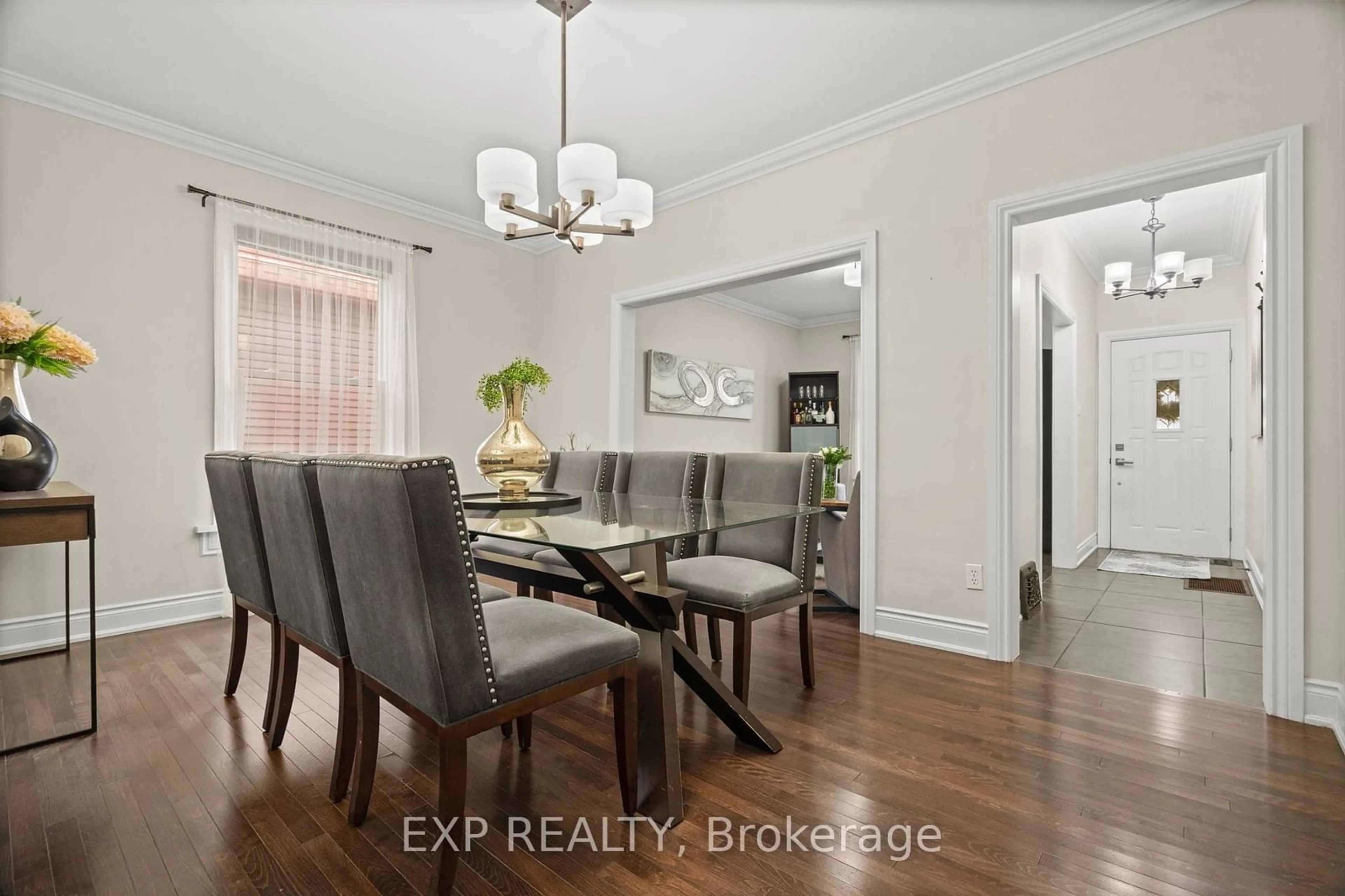 Dining room, wood floors for 16 Coxwell Ave, Toronto Ontario M4L 3A7