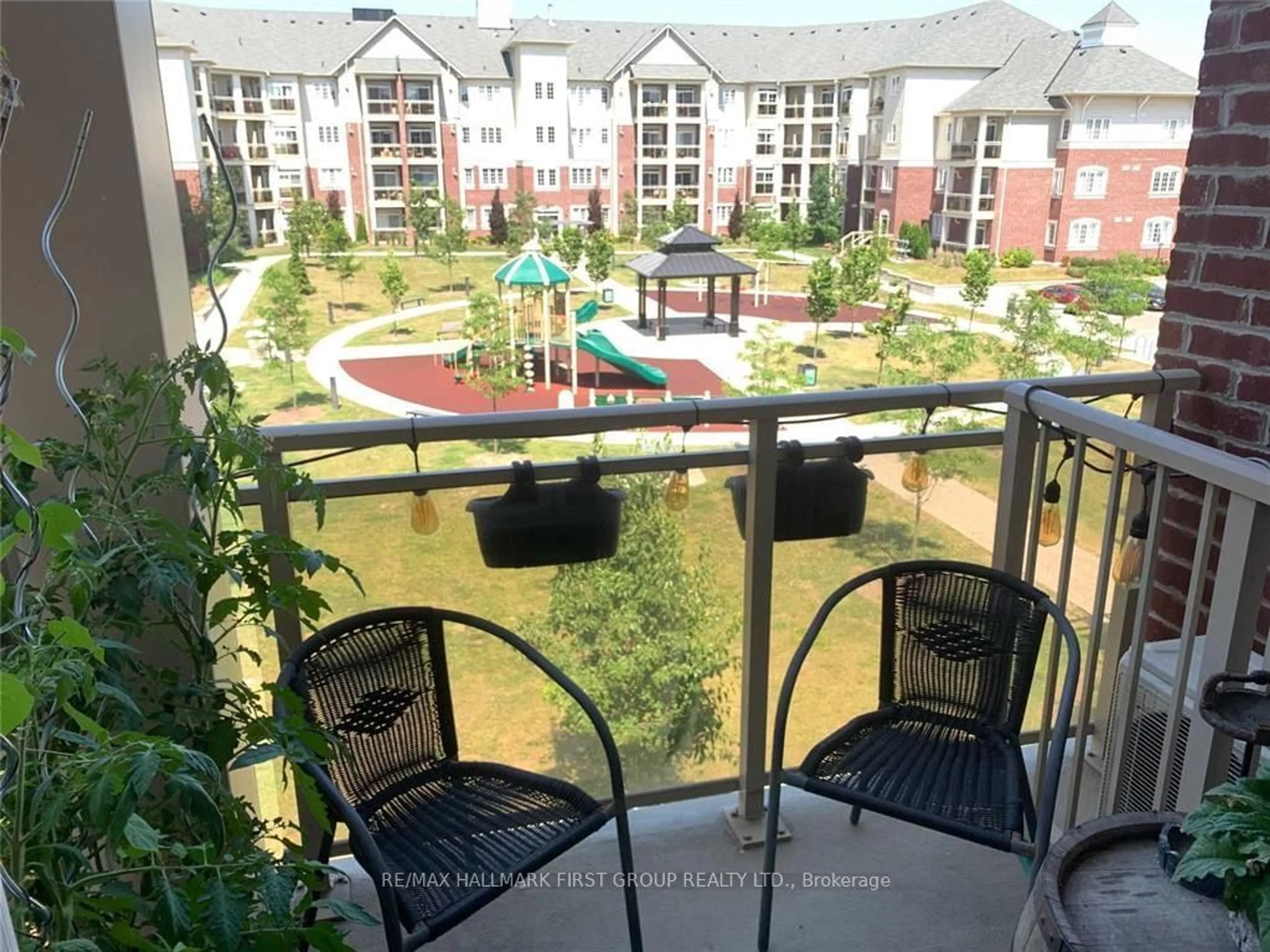 Balcony in the apartment, the fenced backyard for 84 Aspen Springs Dr #305, Clarington Ontario L1C 0V3