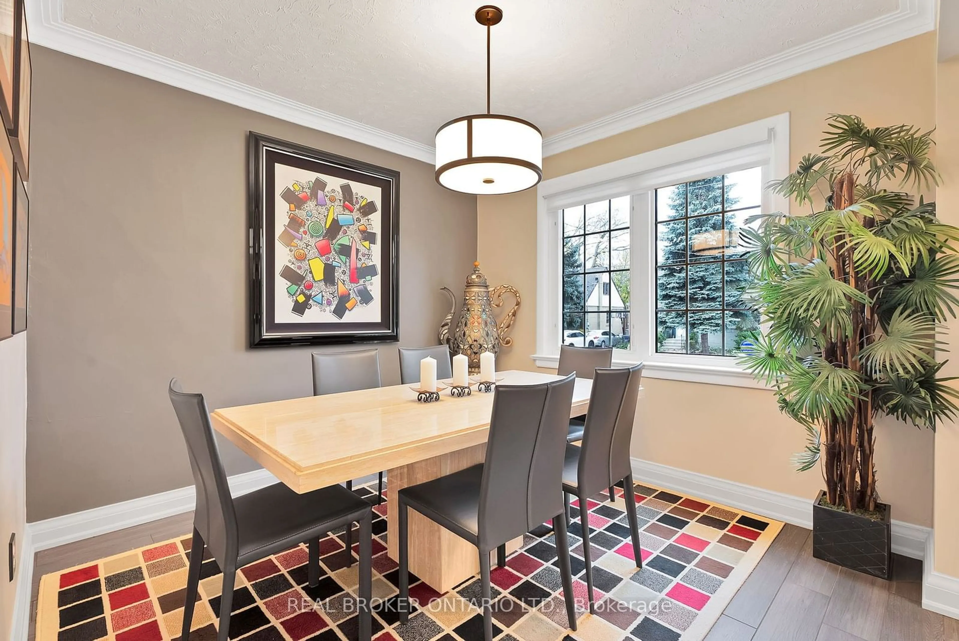 Dining room, carpet floors, cottage for 79 Natal Ave, Toronto Ontario M1N 3V5