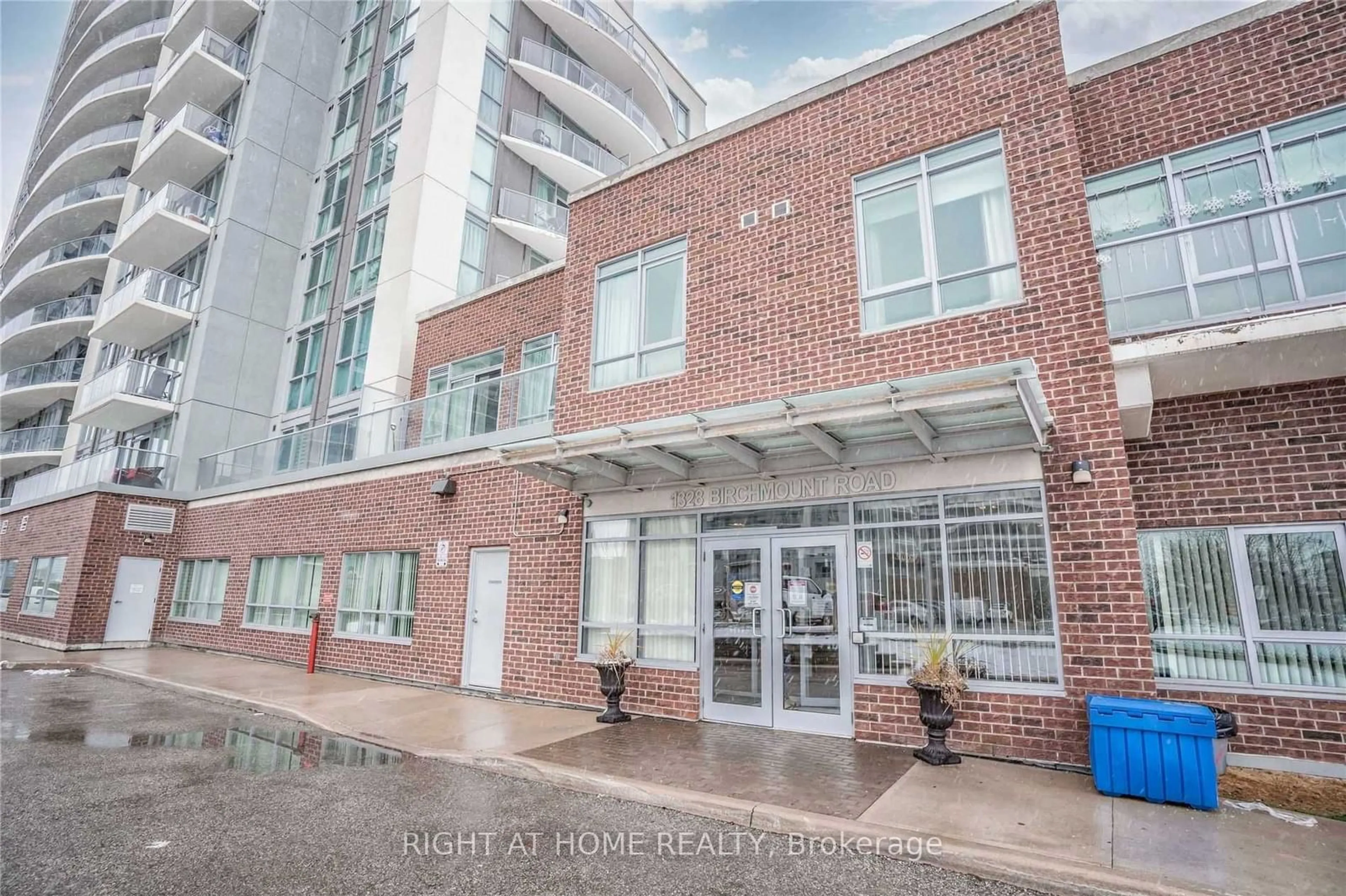 A pic from exterior of the house or condo, the front or back of building for 1328 Birchmount Rd #205, Toronto Ontario M1R 0B6