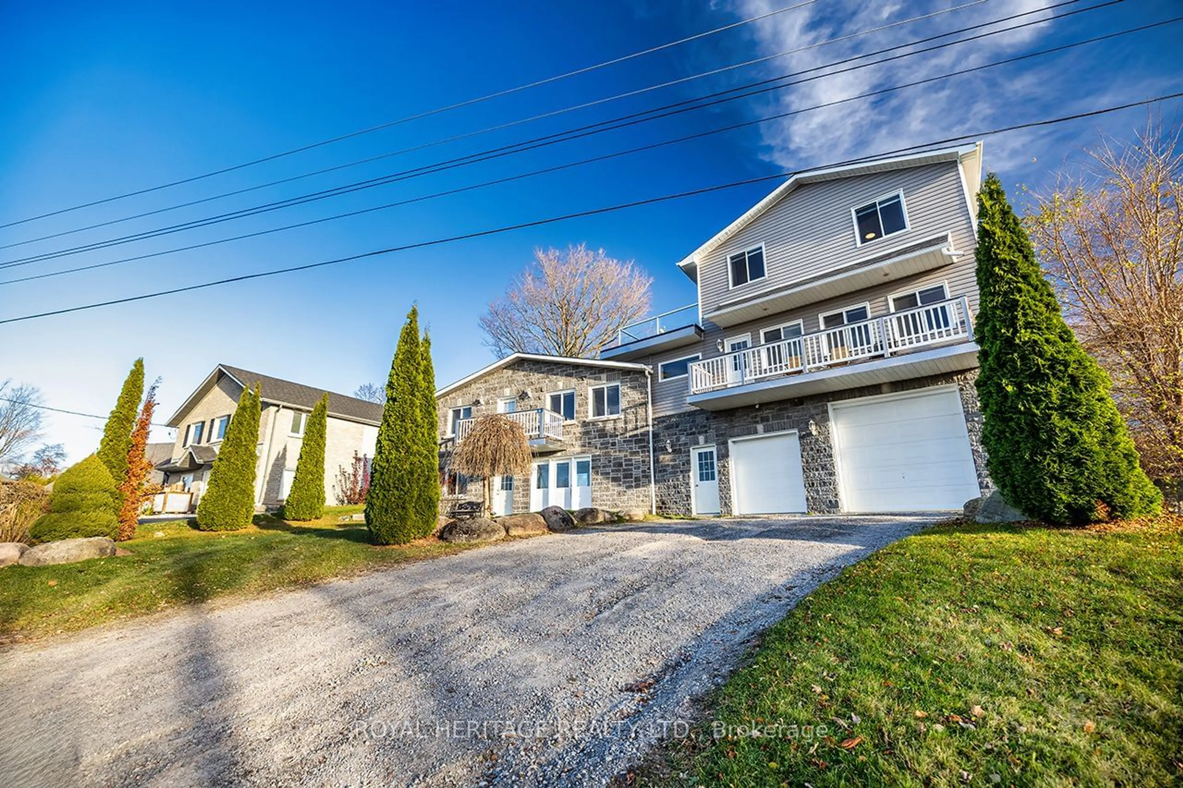 Frontside or backside of a home, the fenced backyard for 64 Cedar Grove Dr, Scugog Ontario L0B 1E0