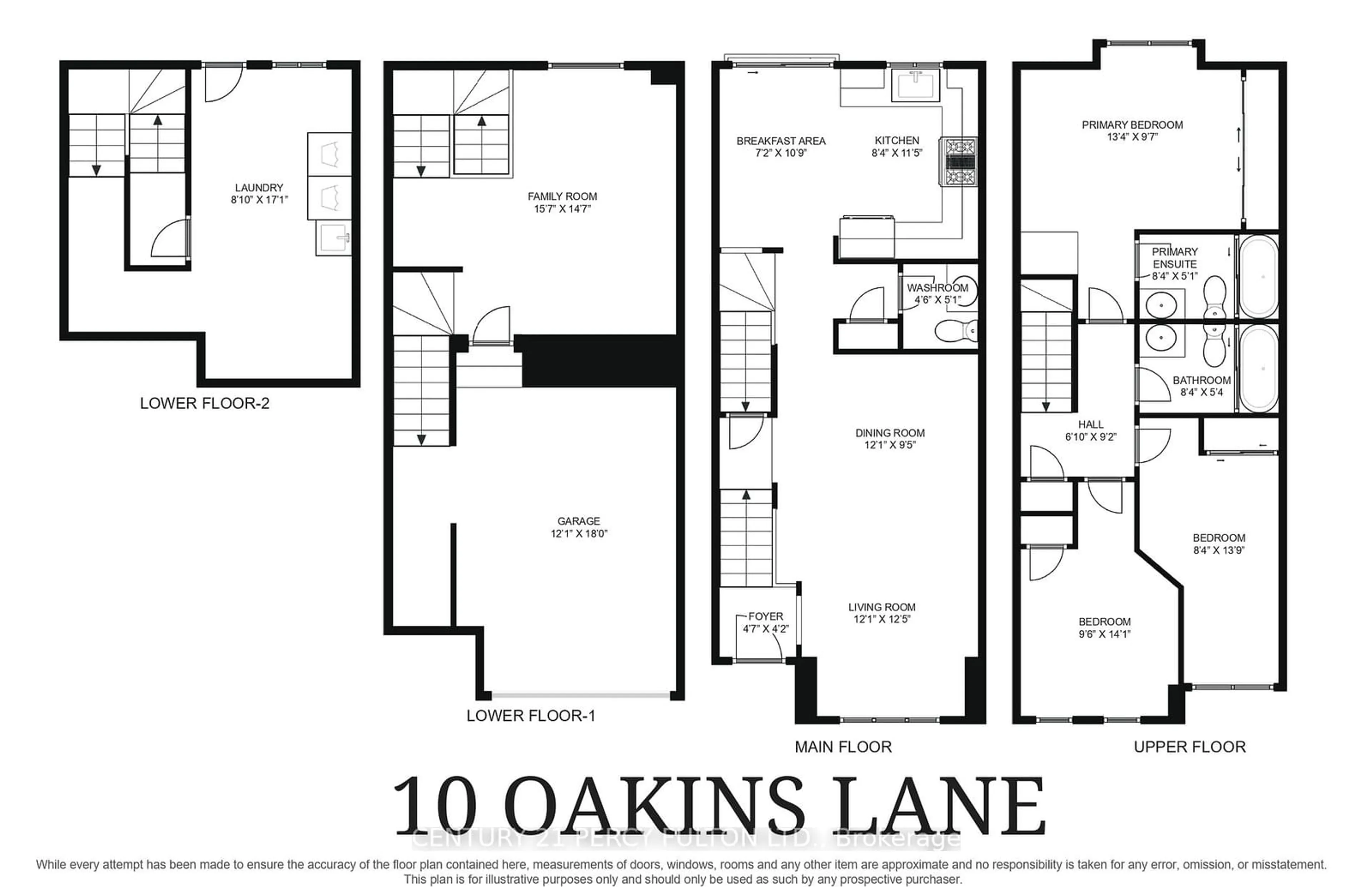 Floor plan for 10 Oakins Lane, Ajax Ontario L1T 0H2