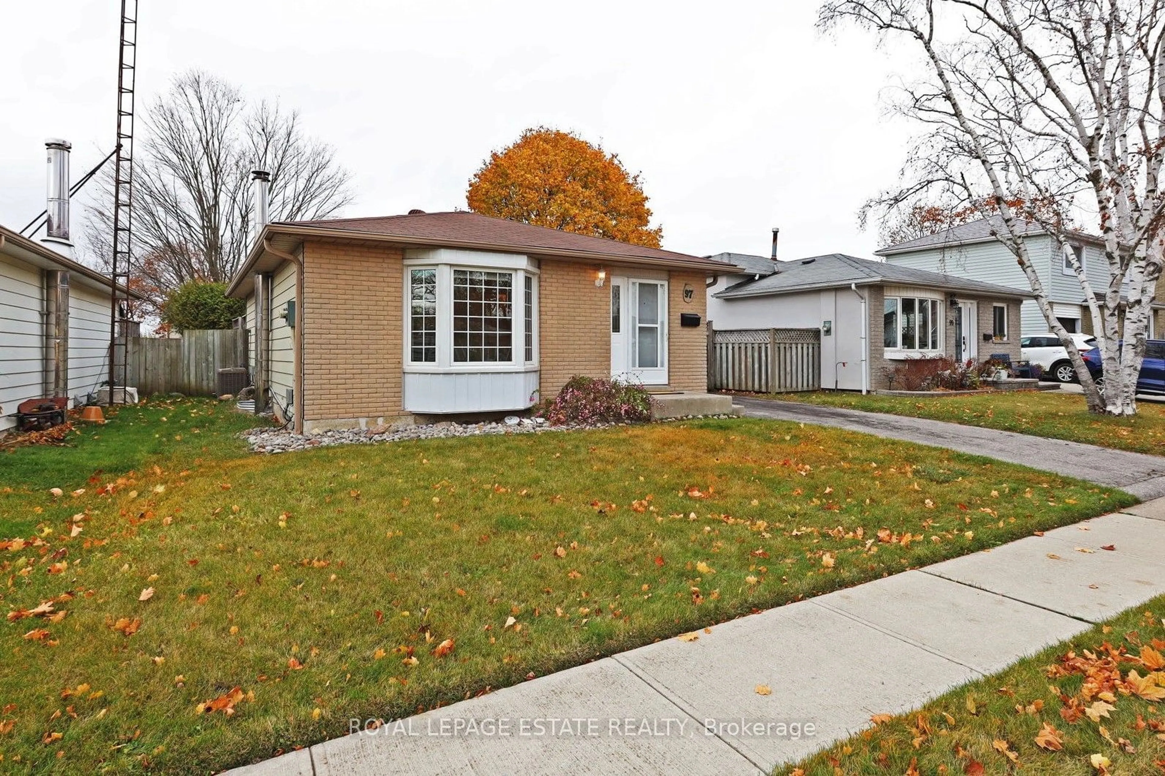 Frontside or backside of a home, the fenced backyard for 97 Swanston Cres, Ajax Ontario L1S 3J5