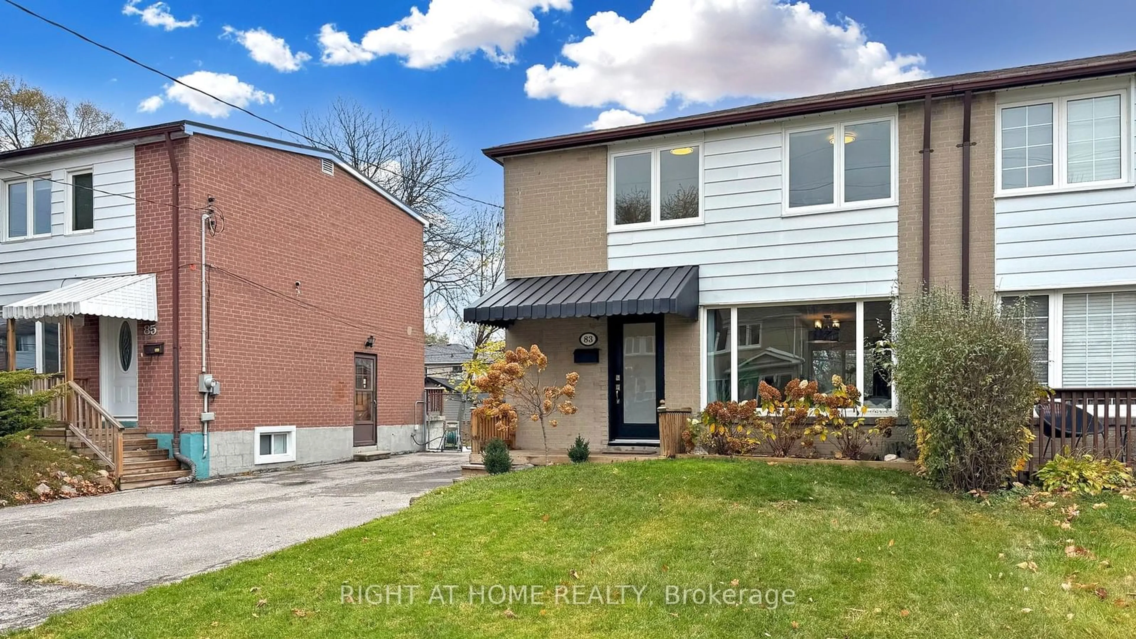 A pic from exterior of the house or condo, the fenced backyard for 83 Chestnut Cres, Toronto Ontario M1L 1Y6