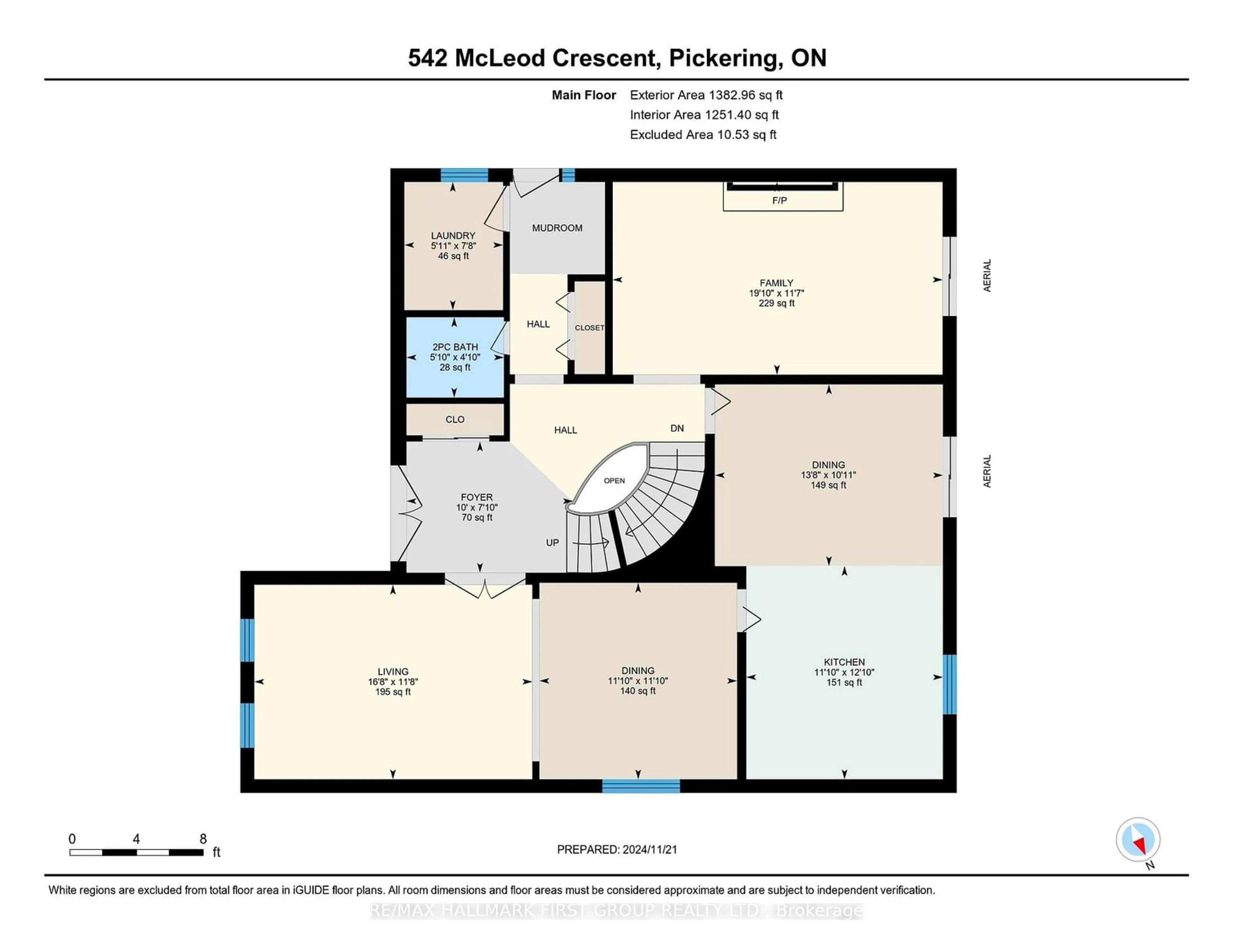 Floor plan for 542 McLeod Cres, Pickering Ontario L1W 3M5