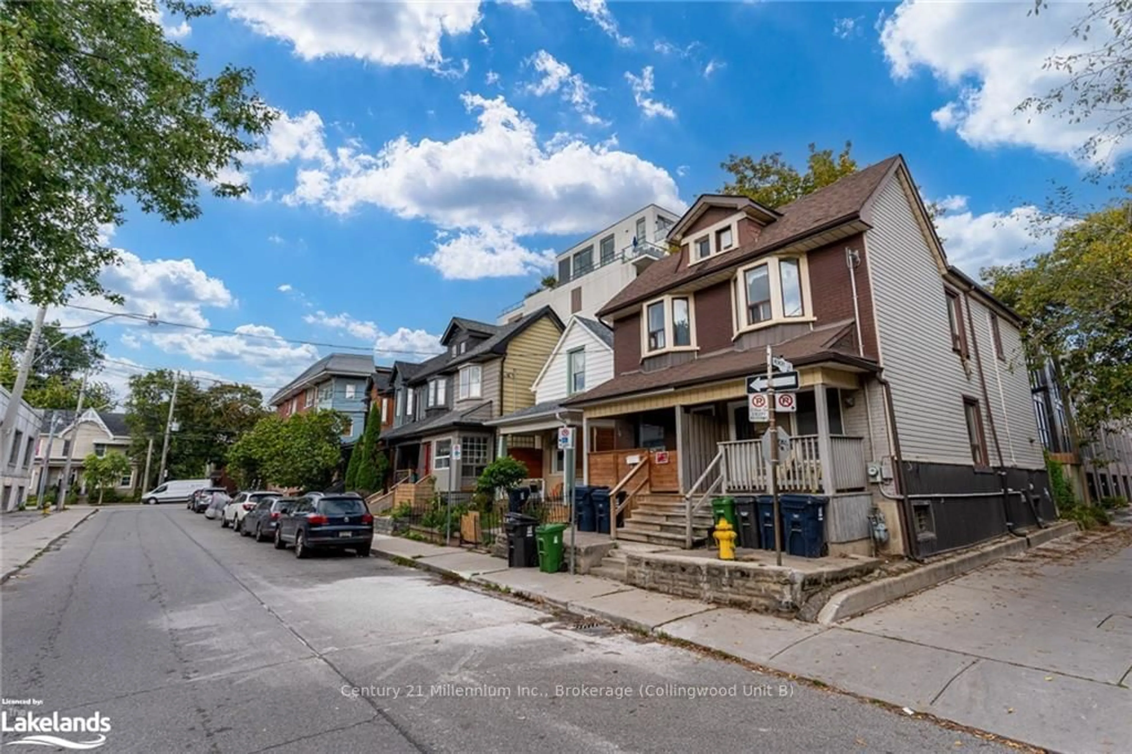 A pic from exterior of the house or condo, the street view for 69 LAING St, Toronto Ontario M4L 2N4