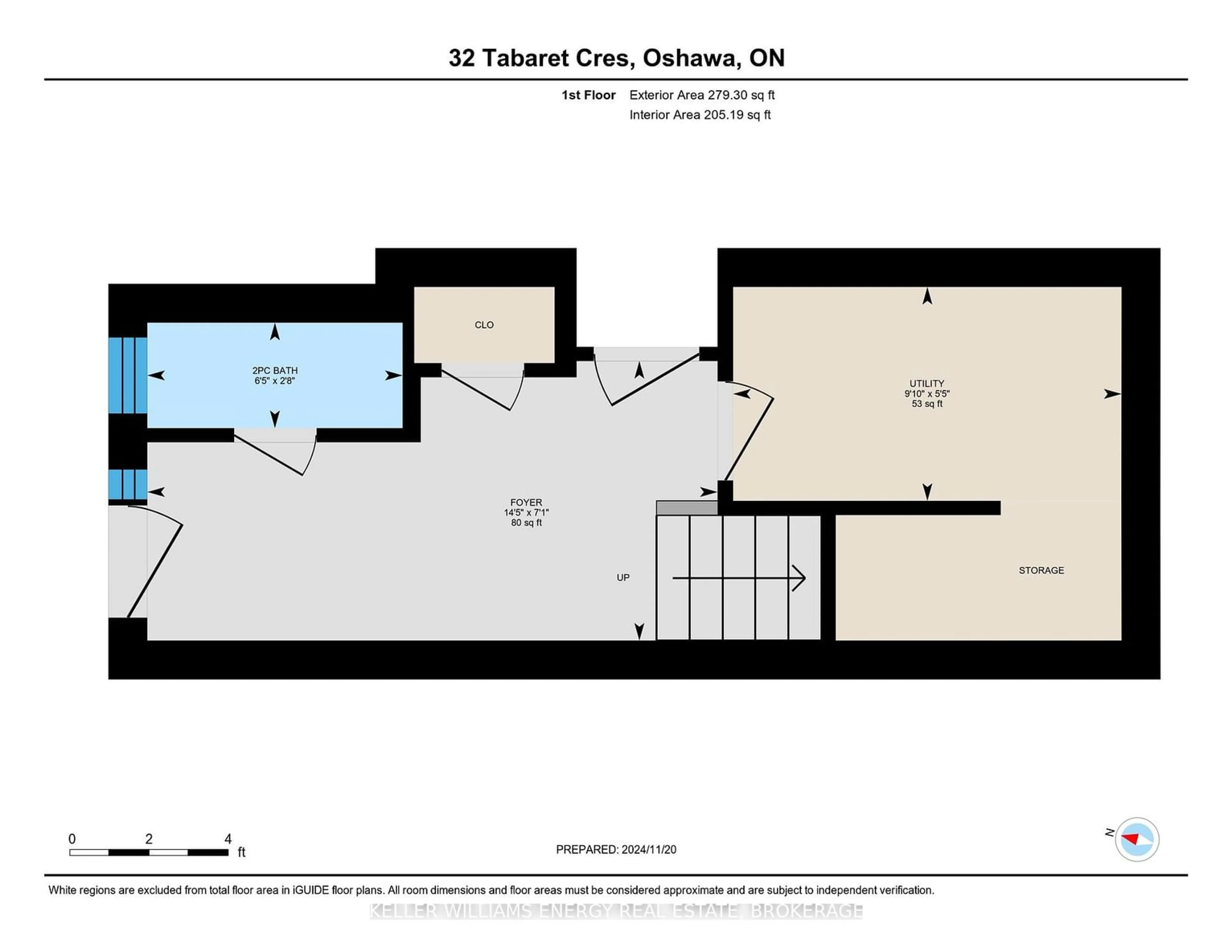 Floor plan for 32 Tabaret Cres, Oshawa Ontario L1L 0G5