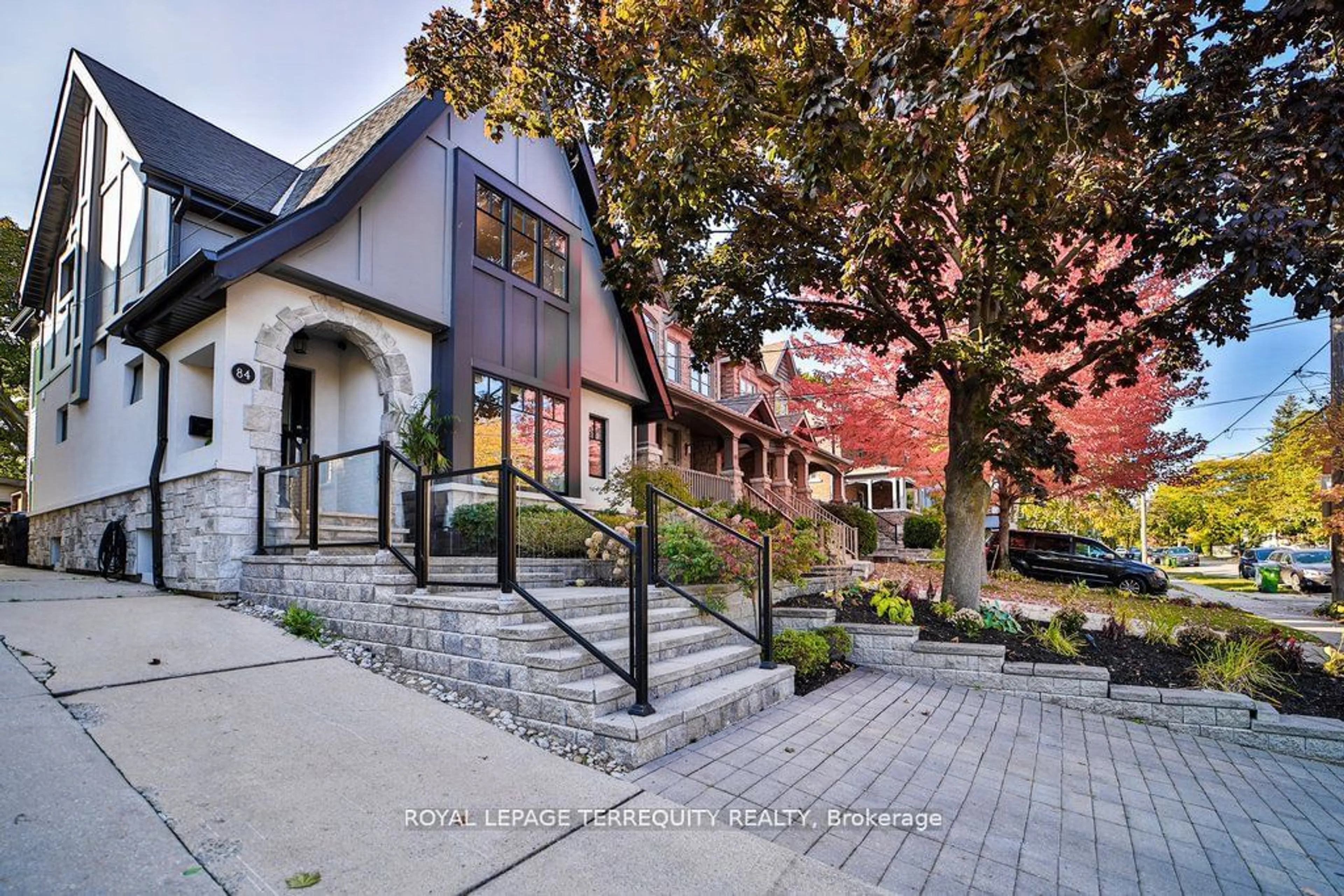 A pic from exterior of the house or condo, the street view for 84 Blantyre Ave, Toronto Ontario M1N 2R5