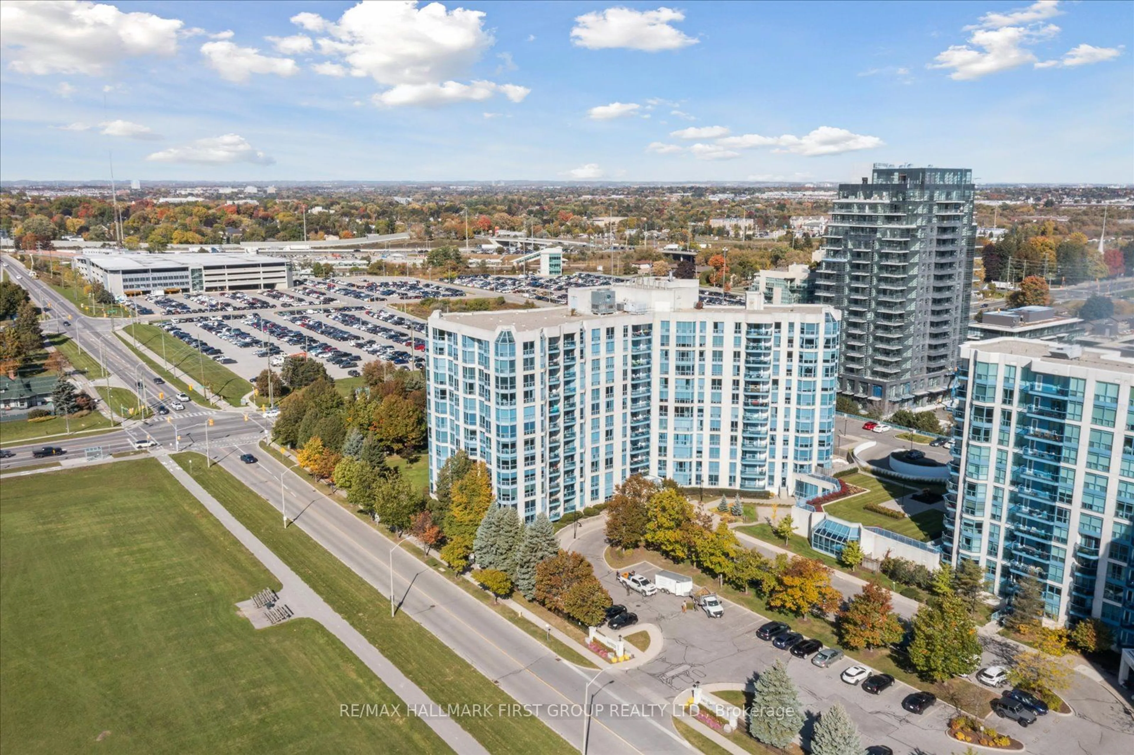 A pic from exterior of the house or condo, the view of city buildings for 360 Watson St #411, Whitby Ontario L1N 9G2