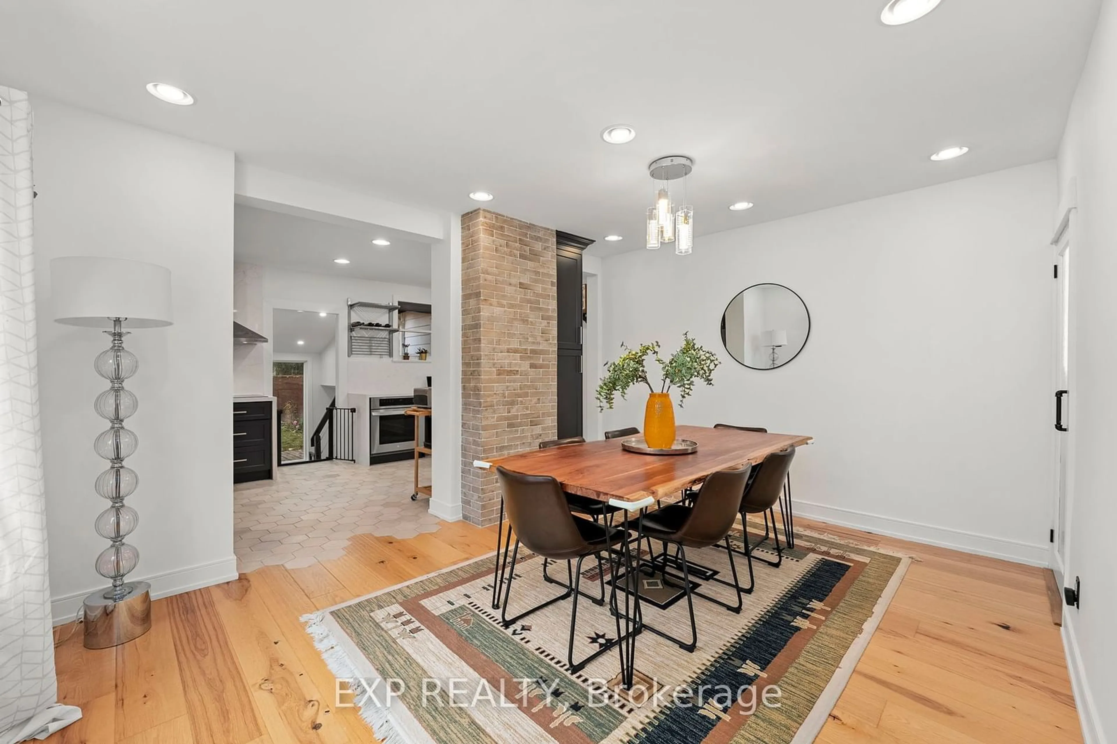 Dining room, wood floors, cottage for 48 Westbrook Ave, Toronto Ontario M4C 2G4