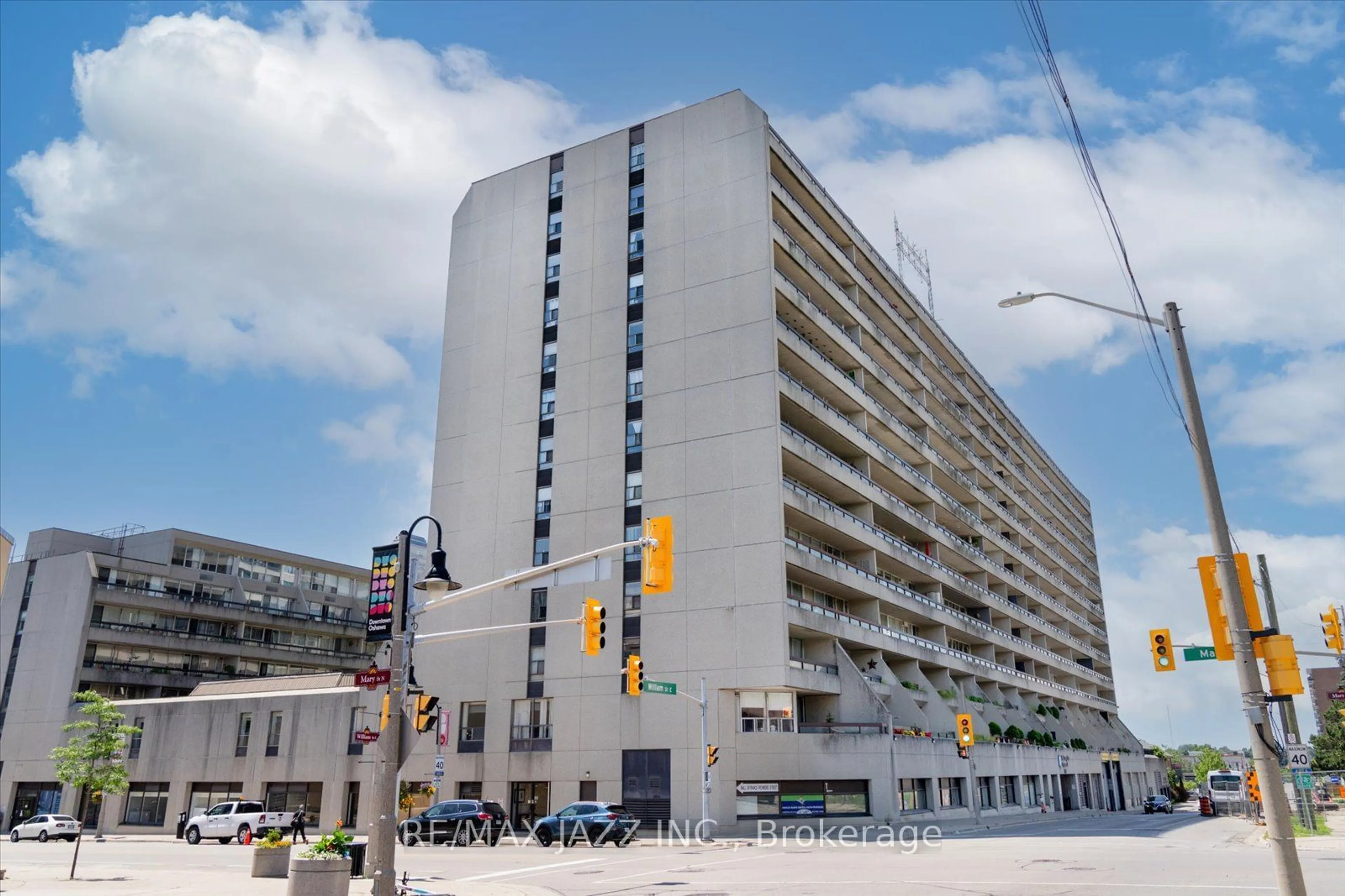 A pic from exterior of the house or condo, the front or back of building for 55 William St #914, Oshawa Ontario L1G 7C9