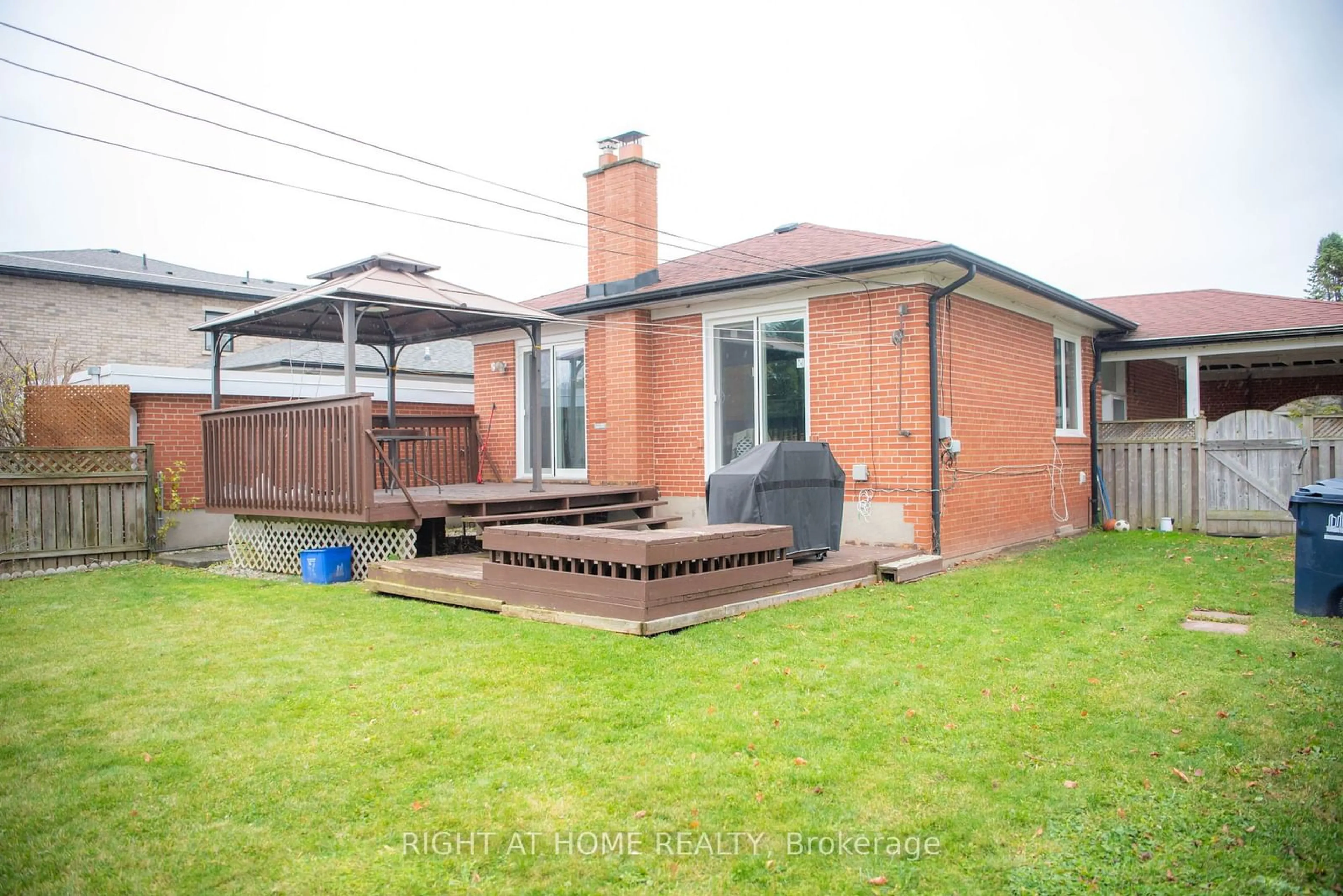 Patio, the fenced backyard for 22 Beran Dr, Toronto Ontario M1G 1G1