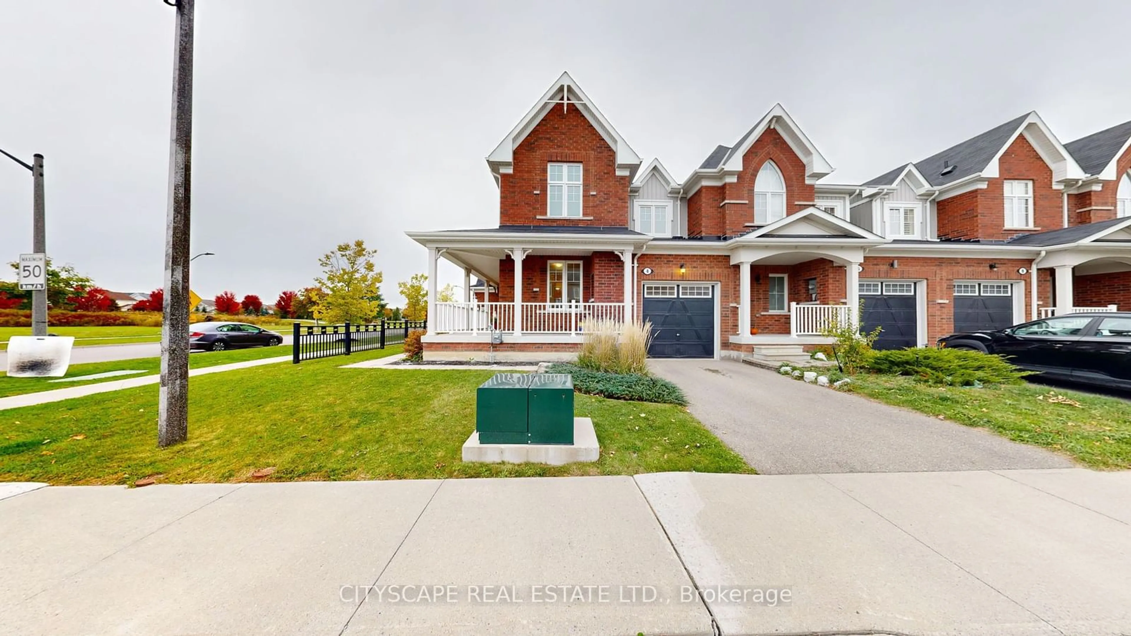 A pic from exterior of the house or condo, the street view for 4 Hadleigh Way, Whitby Ontario L1M 0L4