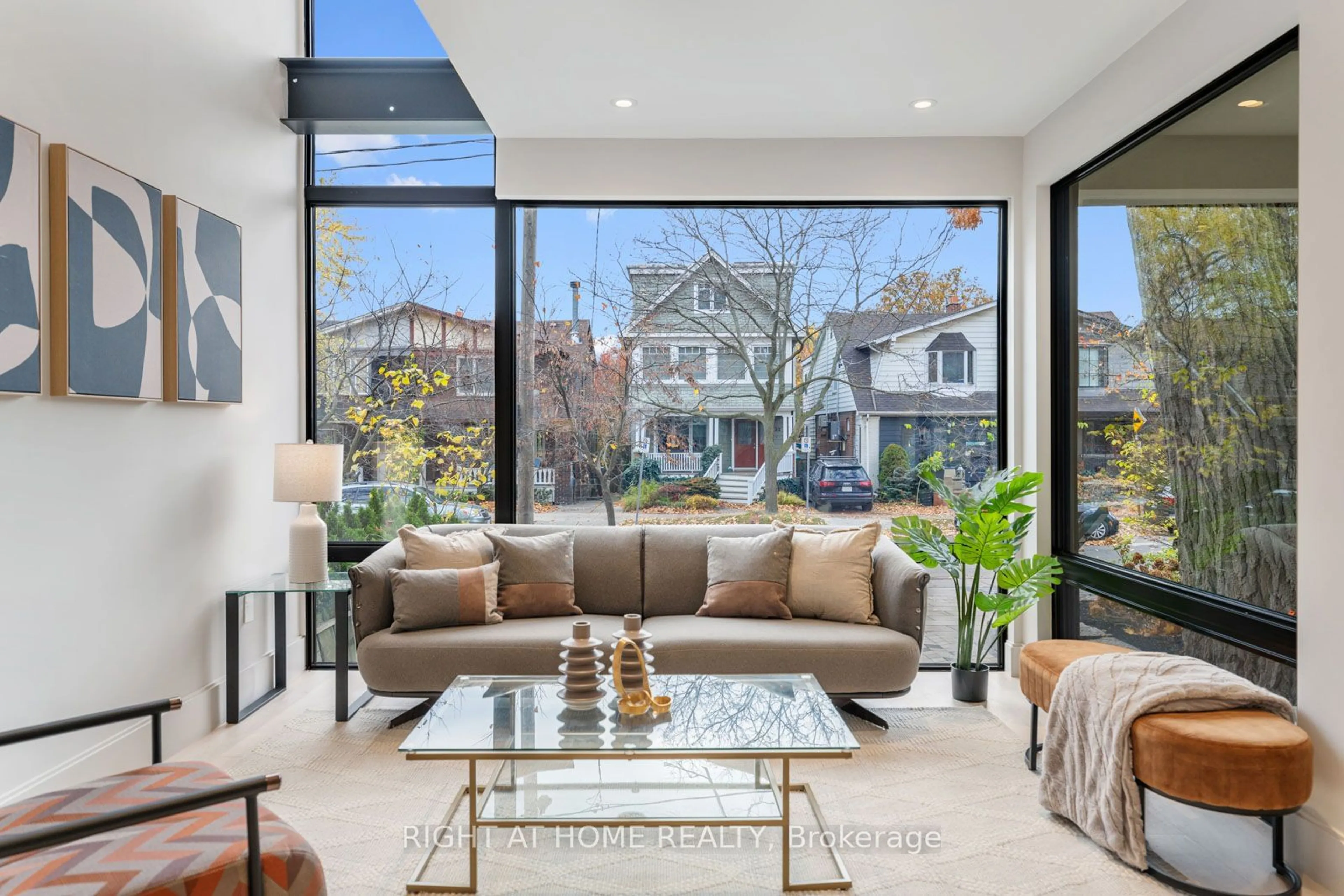 Living room, wood floors for 37 Kenilworth Ave, Toronto Ontario M4L 3S4