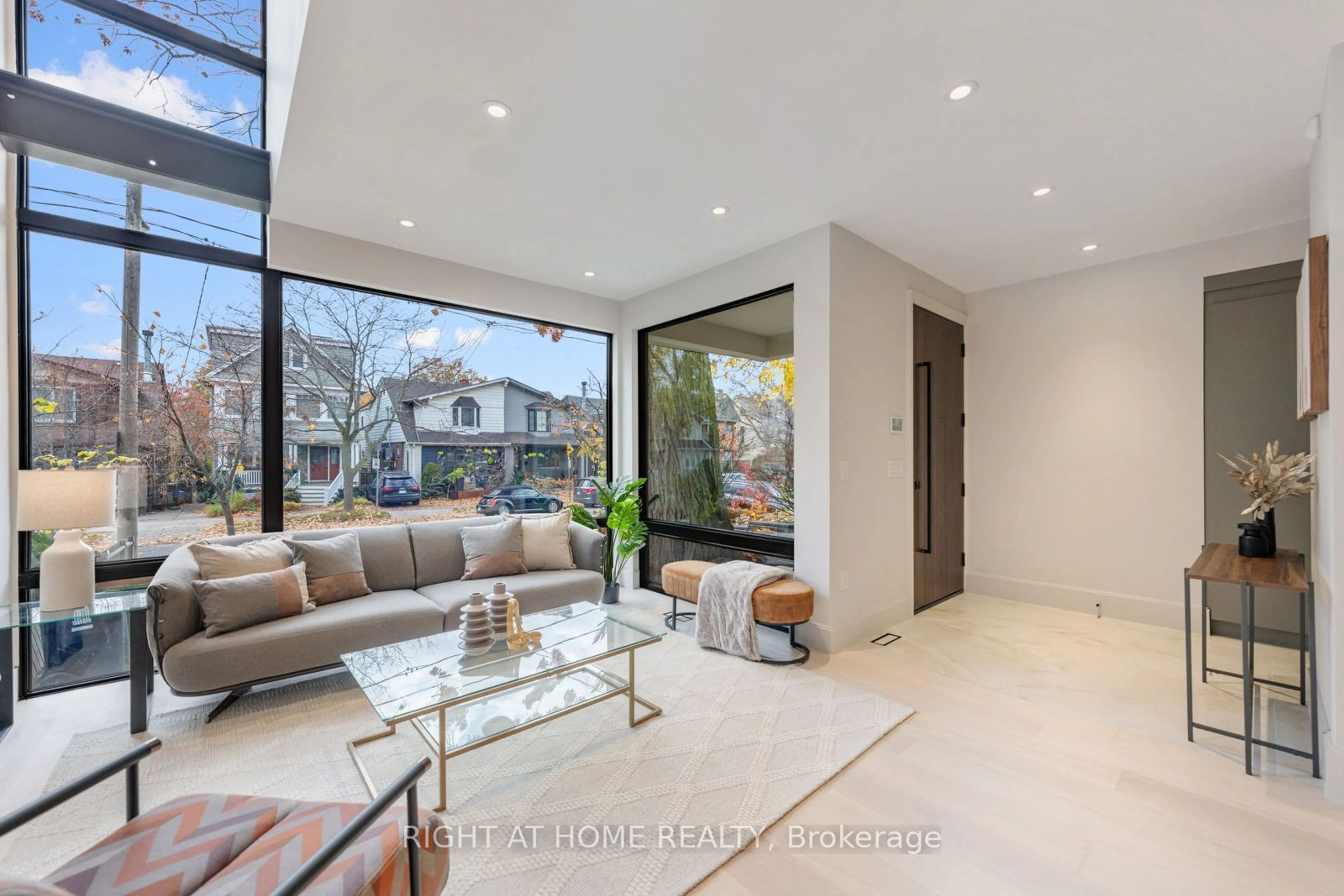 Living room, wood floors for 37 Kenilworth Ave, Toronto Ontario M4L 3S4