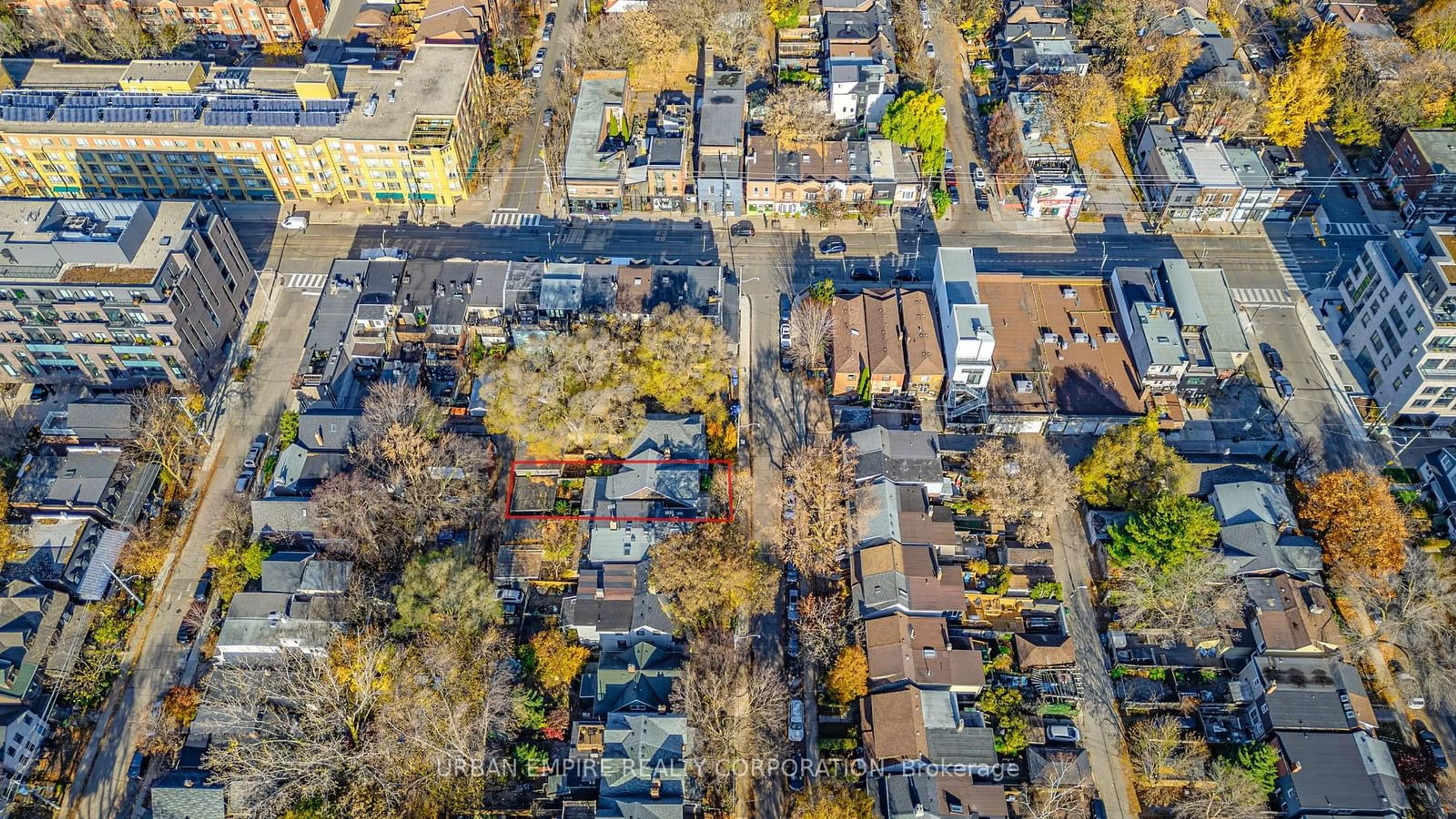 Frontside or backside of a home, the street view for 108 Caroline Ave, Toronto Ontario M4M 2X7