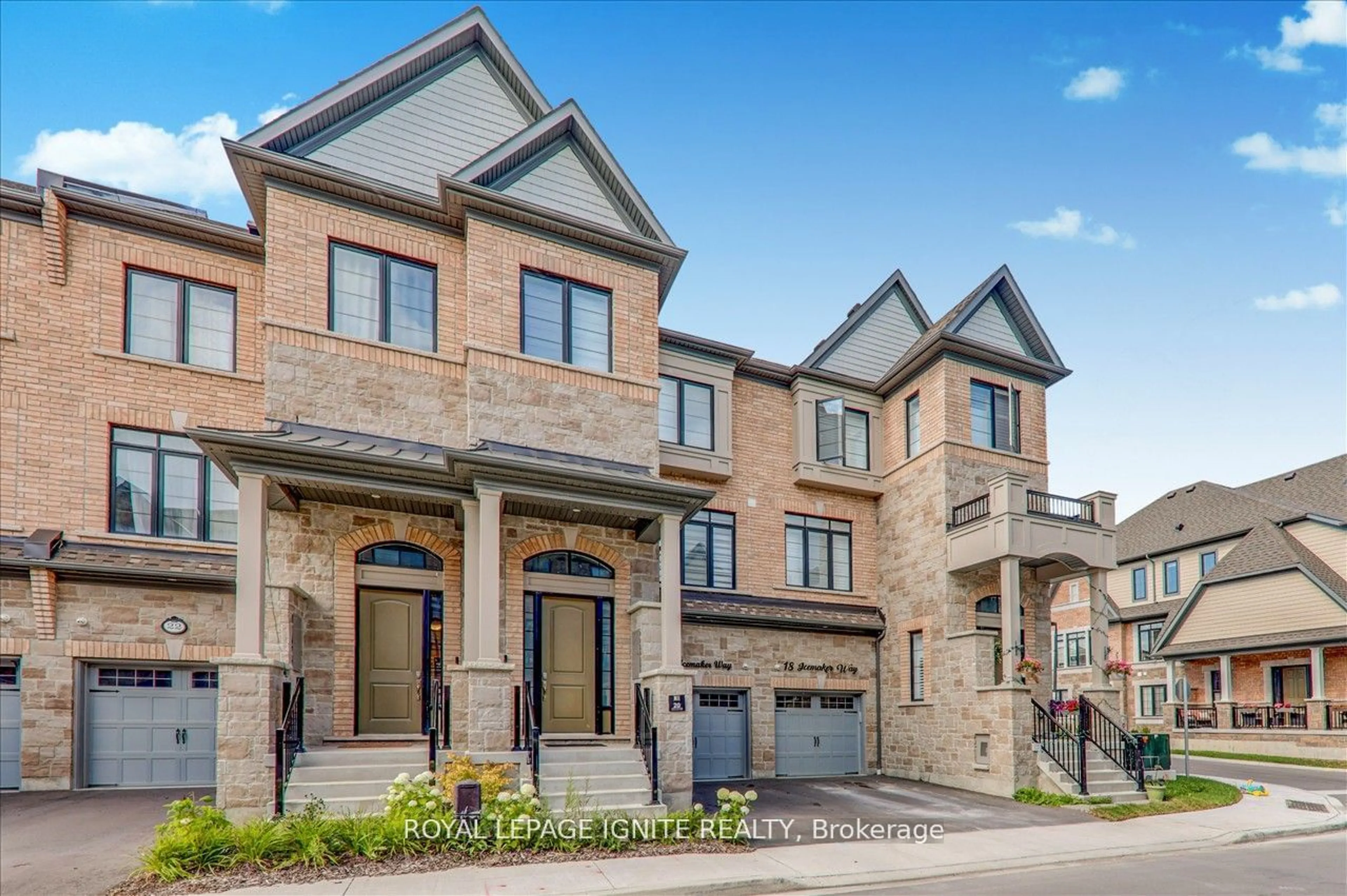 A pic from exterior of the house or condo, the street view for 20 Icemaker Way, Whitby Ontario L1P 0L5