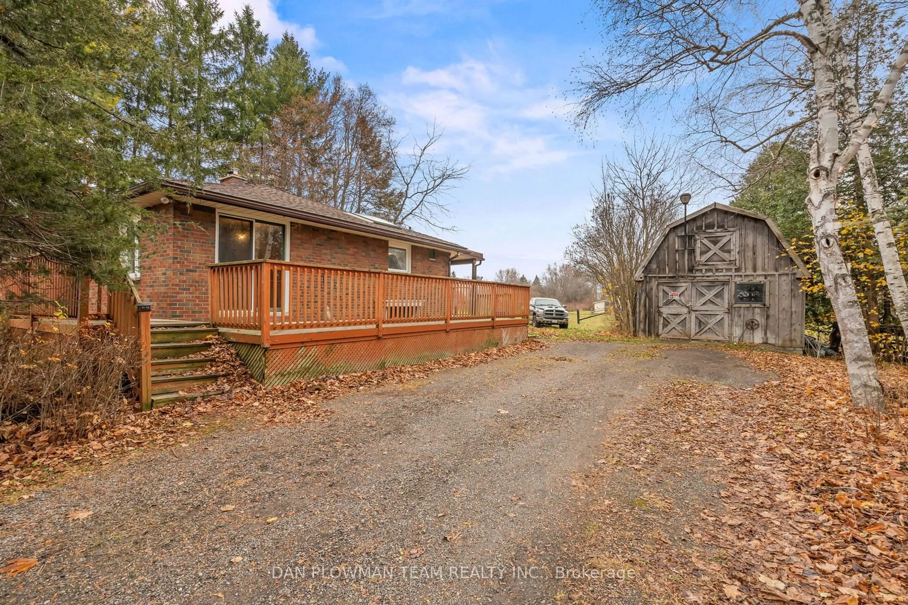 A pic from exterior of the house or condo, the fenced backyard for 561 Regional Rd 42 Rd, Clarington Ontario L1B 0T9