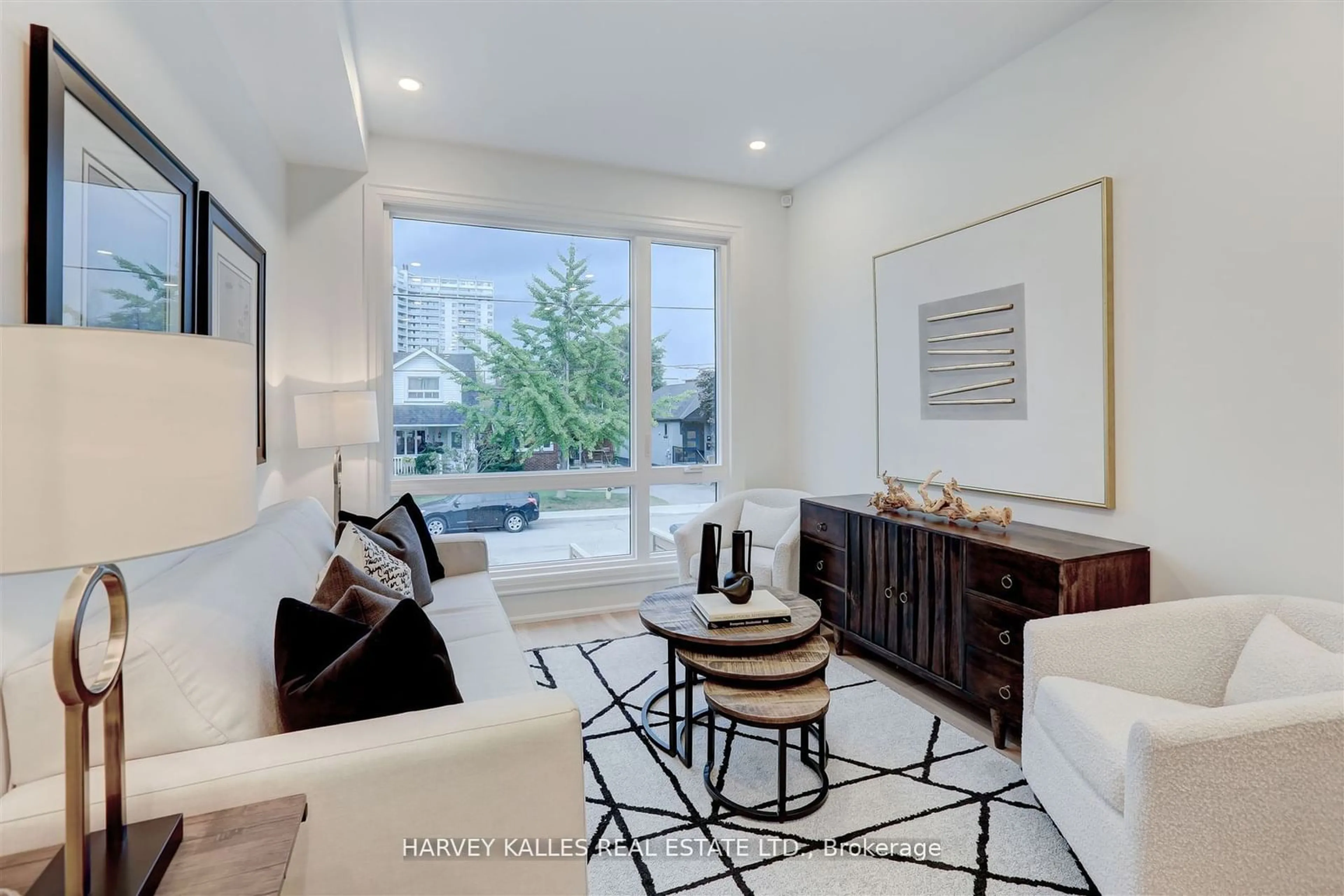 Living room, wood floors for 7B Bracebridge Ave, Toronto Ontario M4C 2X6