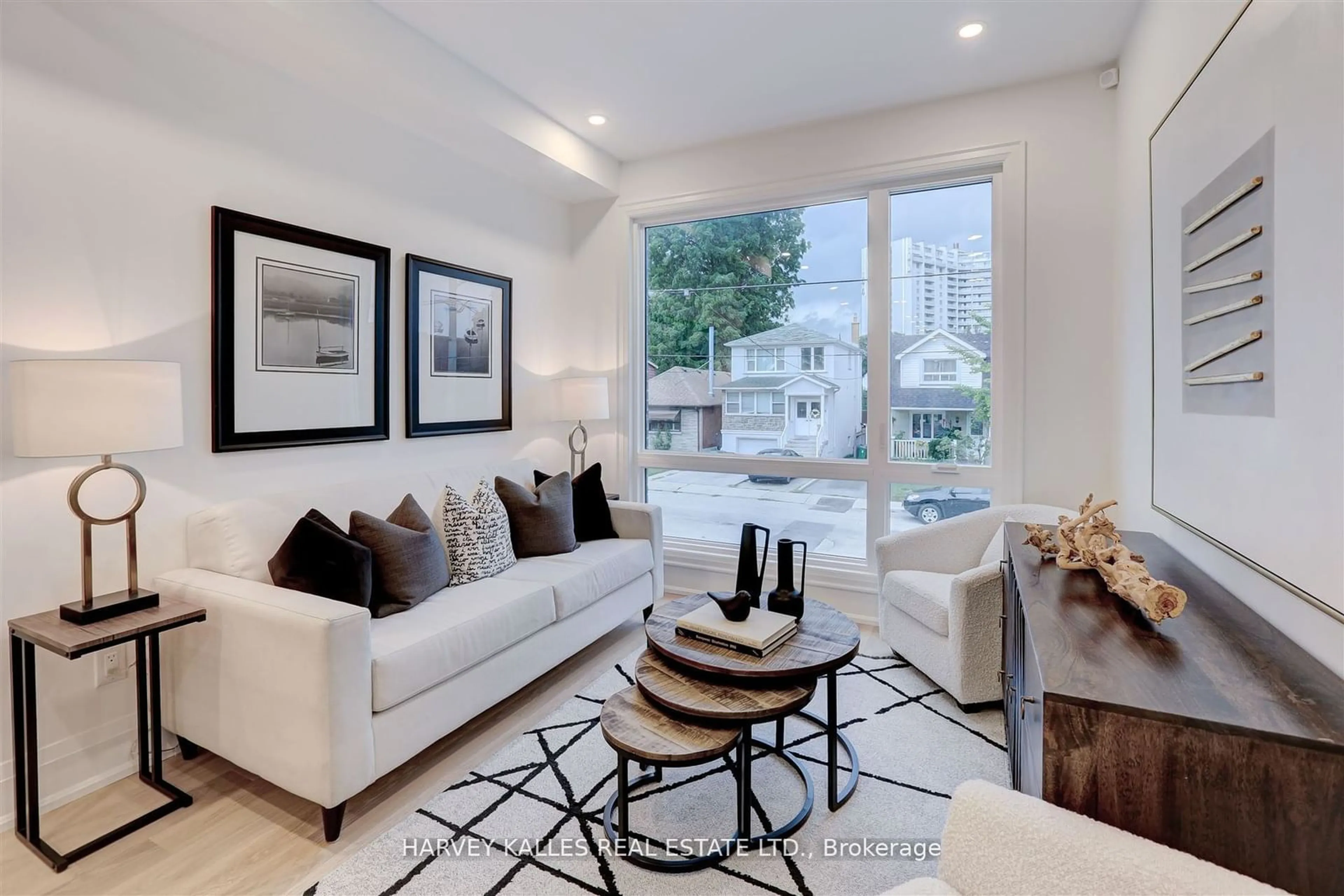 Living room, wood floors for 7B Bracebridge Ave, Toronto Ontario M4C 2X6