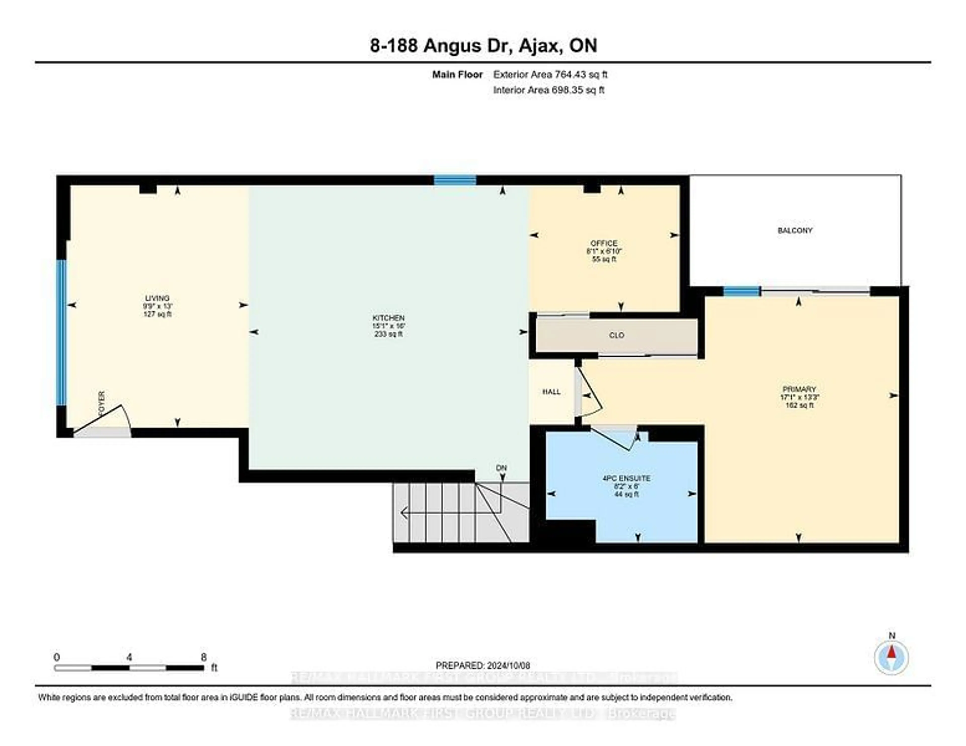 Floor plan for 188 Angus Dr #8, Ajax Ontario L1S 0G5