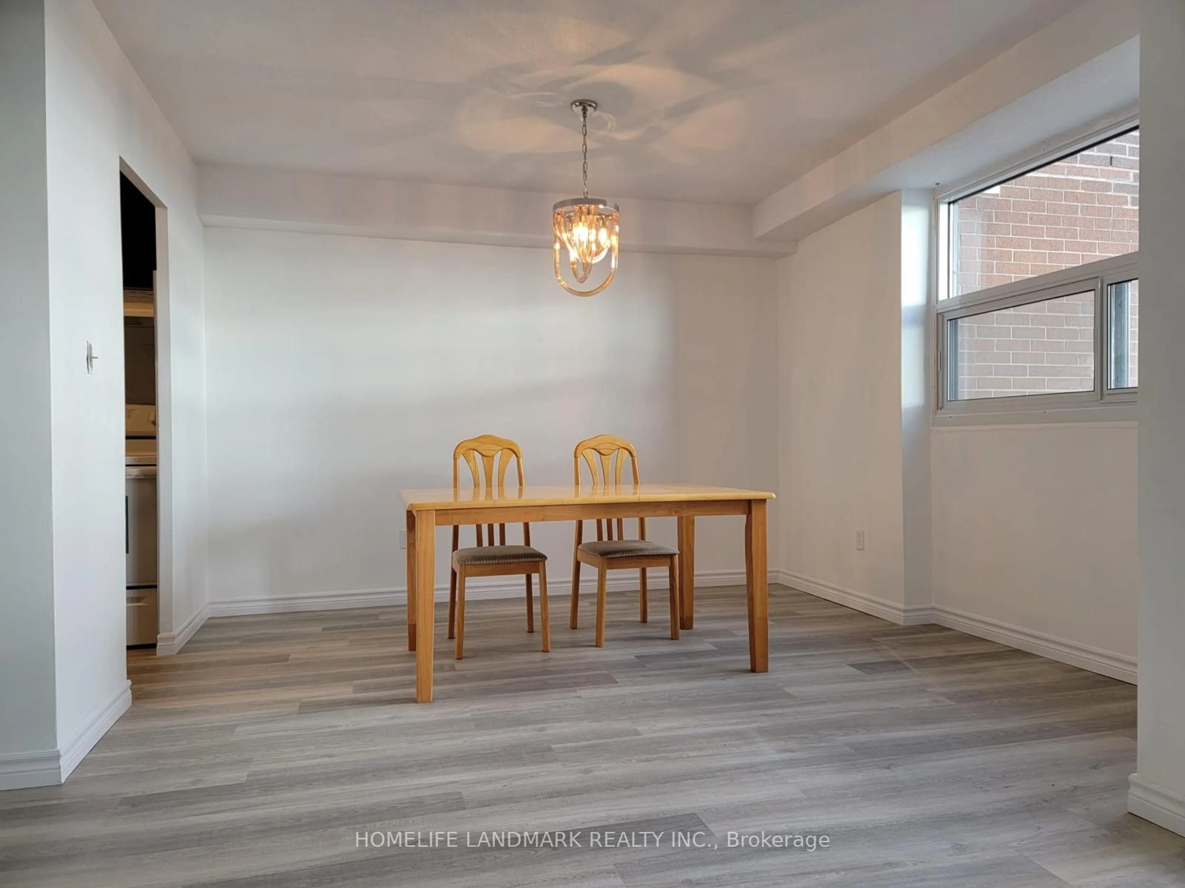 Dining room, wood floors, cottage for 3 Massey Sq #3504, Toronto Ontario M4C 5L5