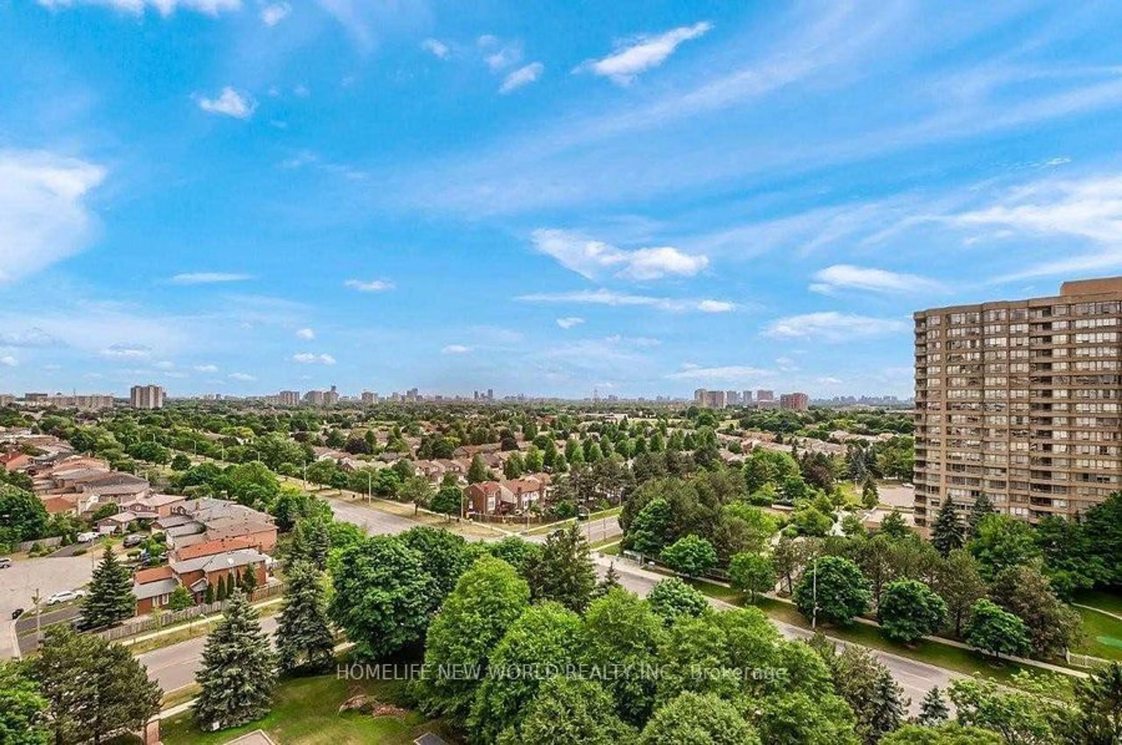 A pic from exterior of the house or condo, the view of city buildings for 225 Bamburgh Circ #1512, Toronto Ontario M1W 3X9