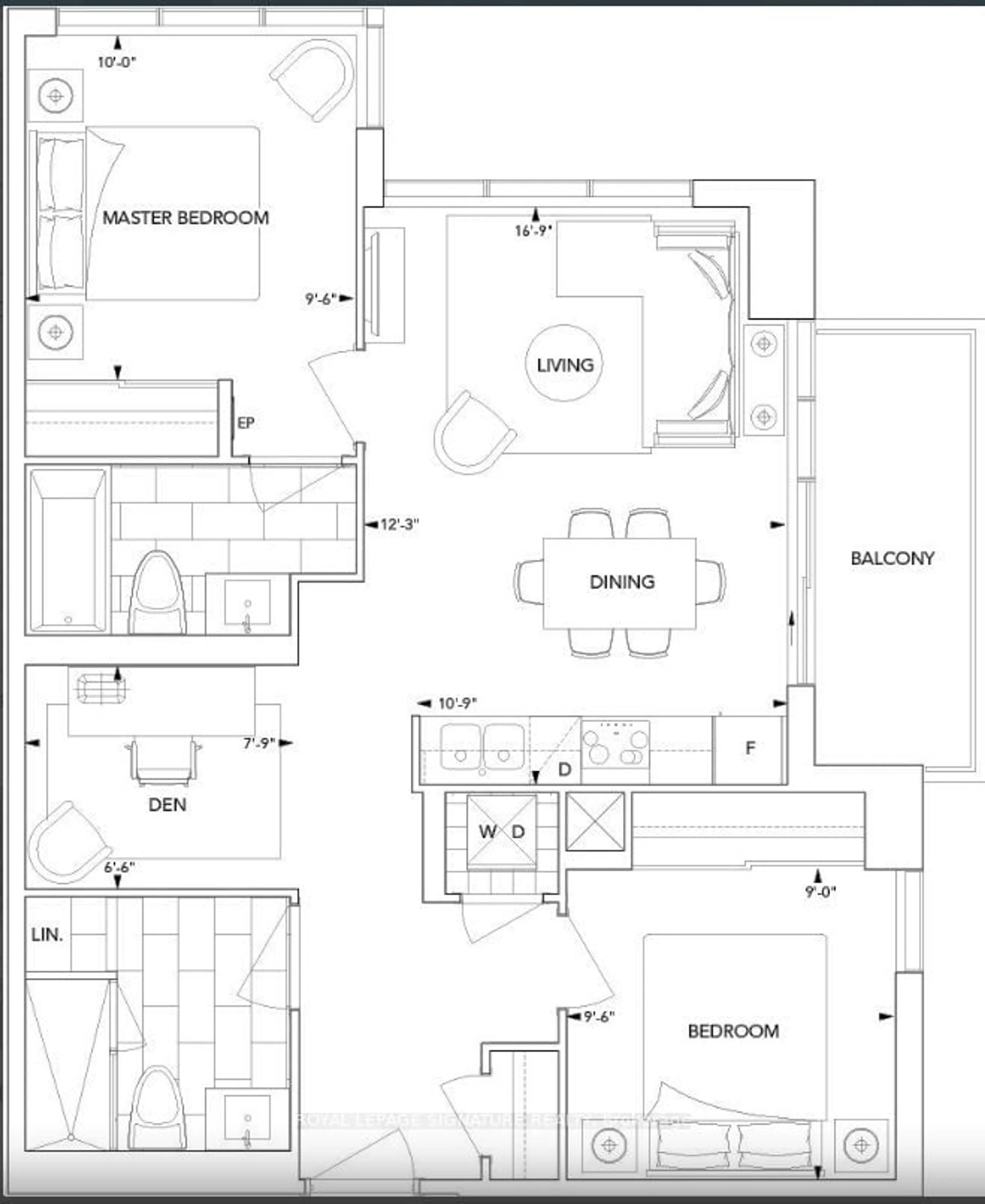 Floor plan for 275 Village Green Sq #1223, Toronto Ontario M1S 0L8