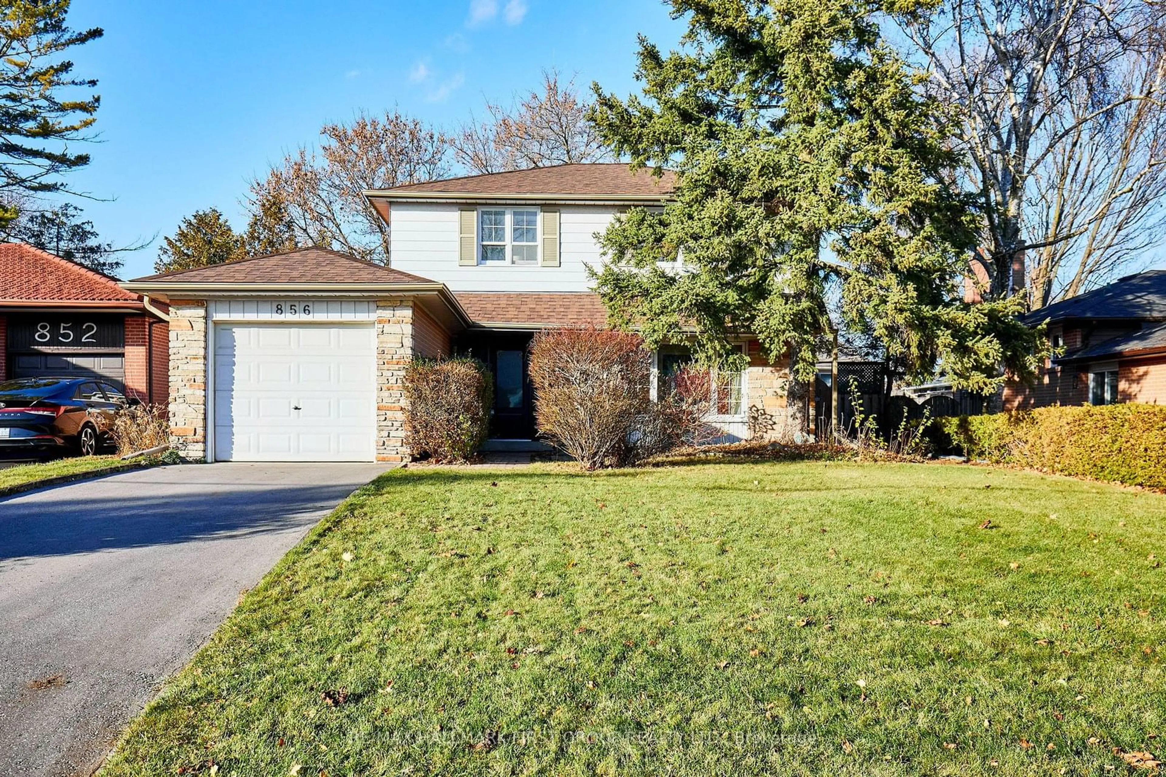 Frontside or backside of a home, the fenced backyard for 856 Vicki Dr, Pickering Ontario L1W 2J3