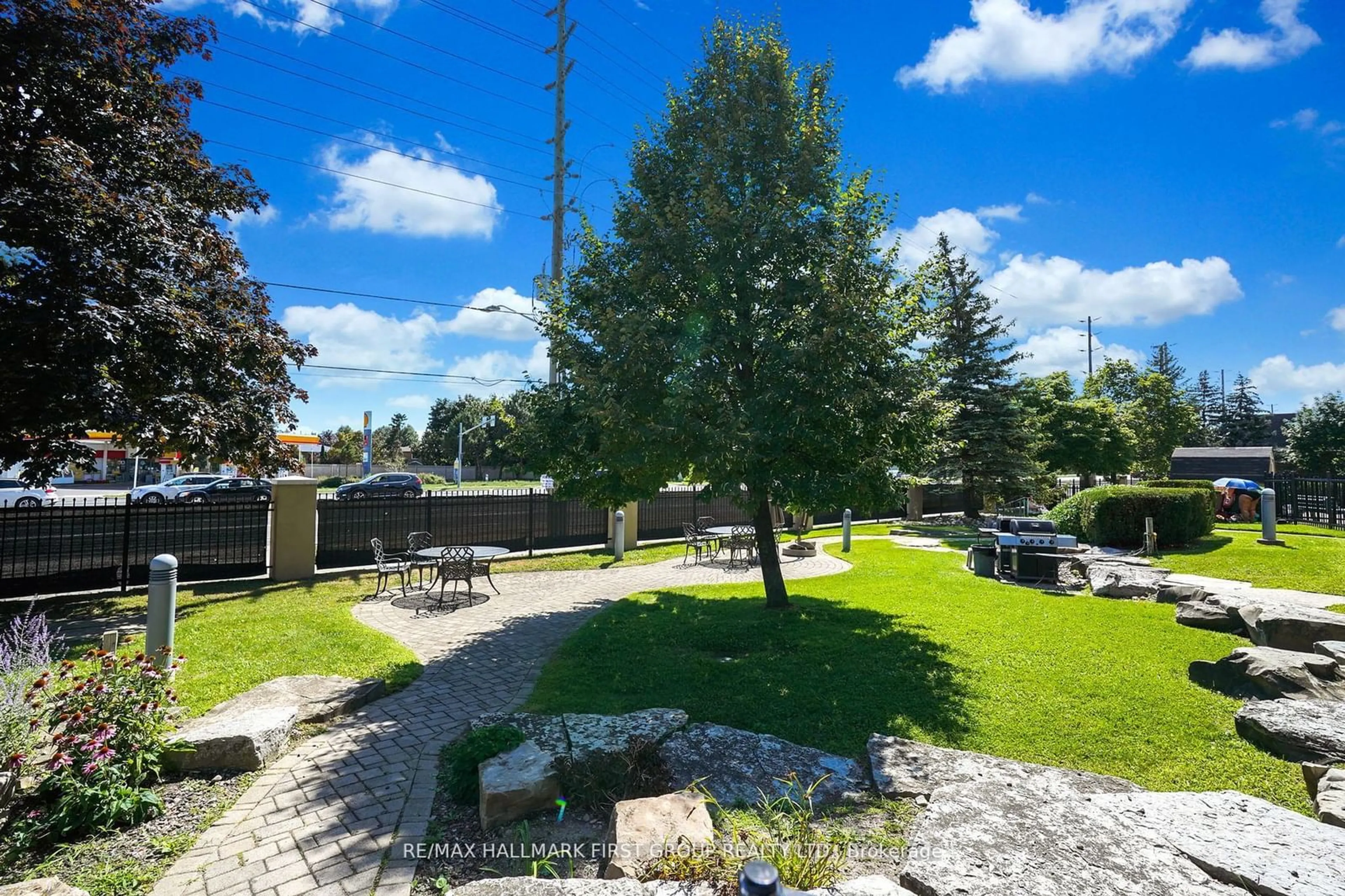 Patio, the fenced backyard for 2 Westney Rd #611, Ajax Ontario L1T 3H3