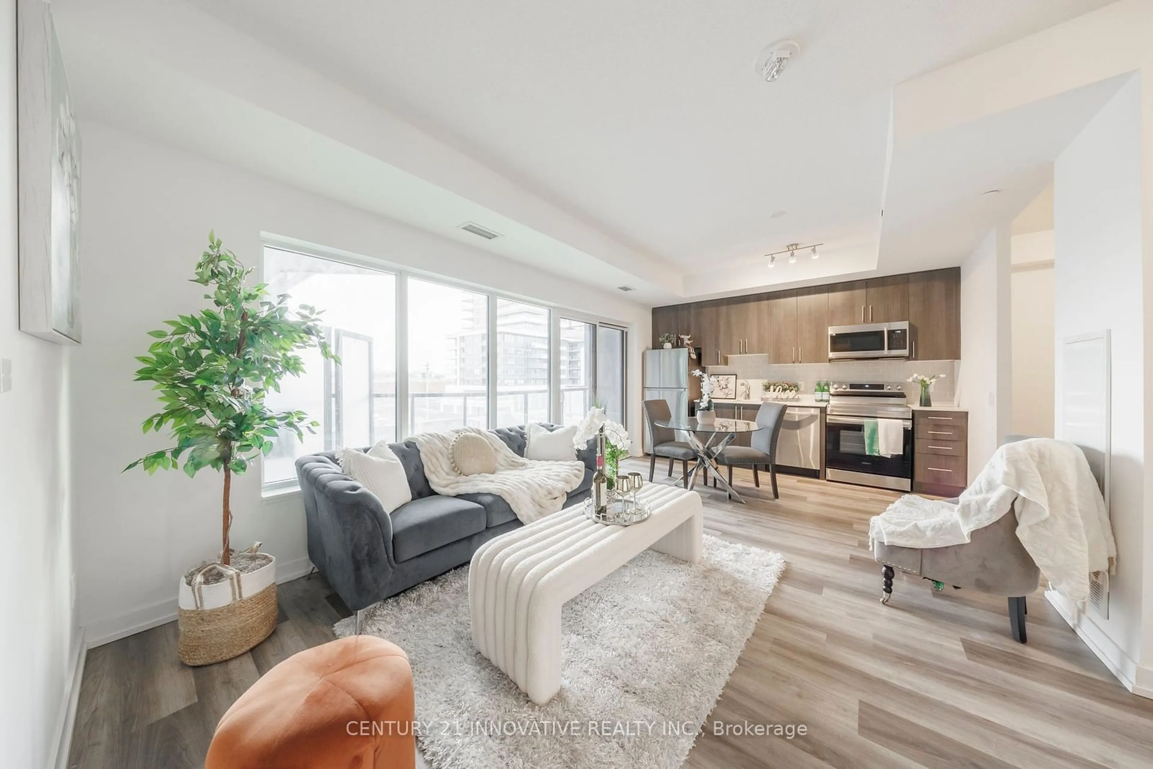 Living room, wood floors for 1480 Bayly St #301, Pickering Ontario L1W 0C2