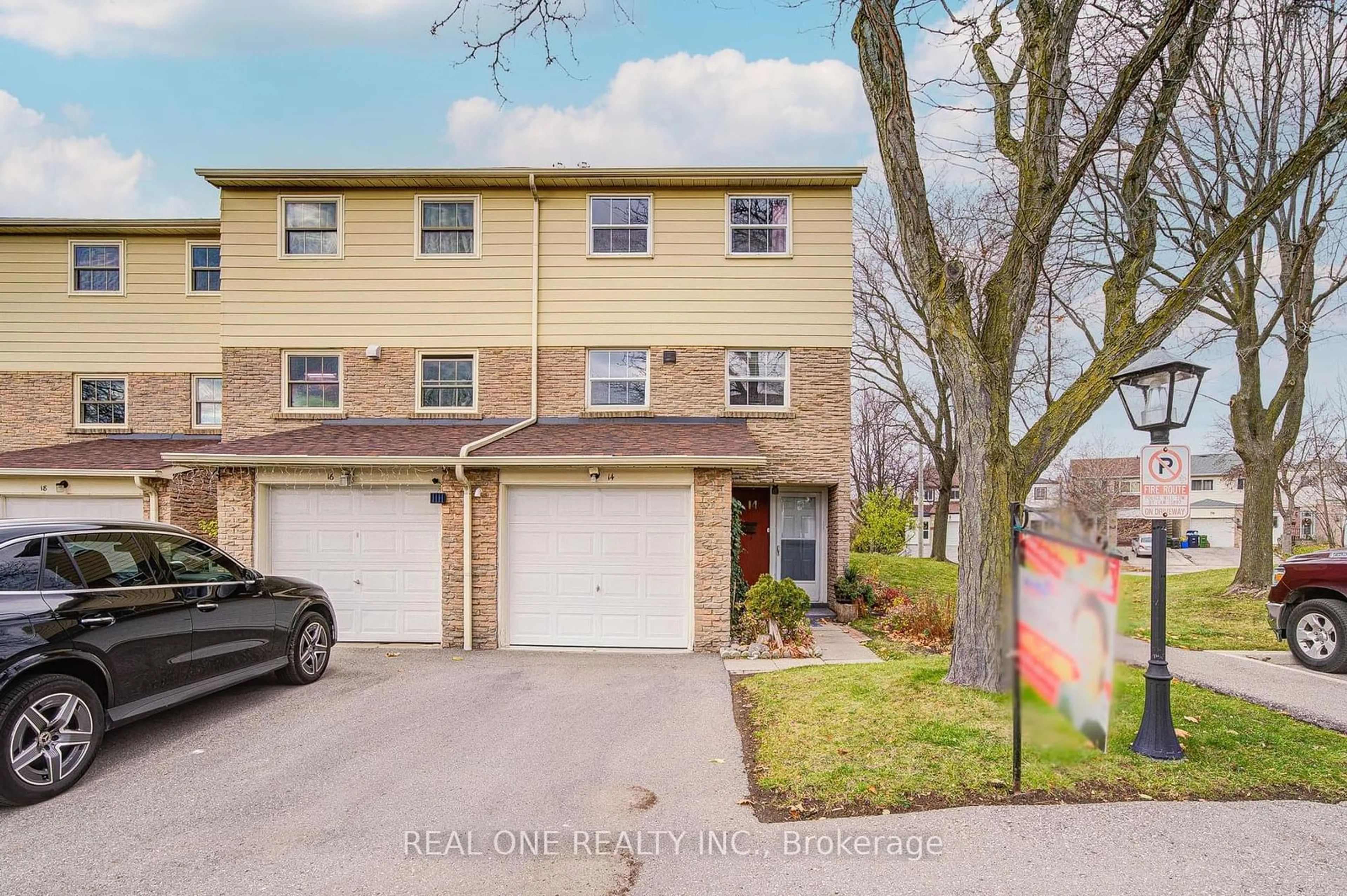 A pic from exterior of the house or condo, the street view for 81 Brookmill Blvd #14, Toronto Ontario M1W 2L5